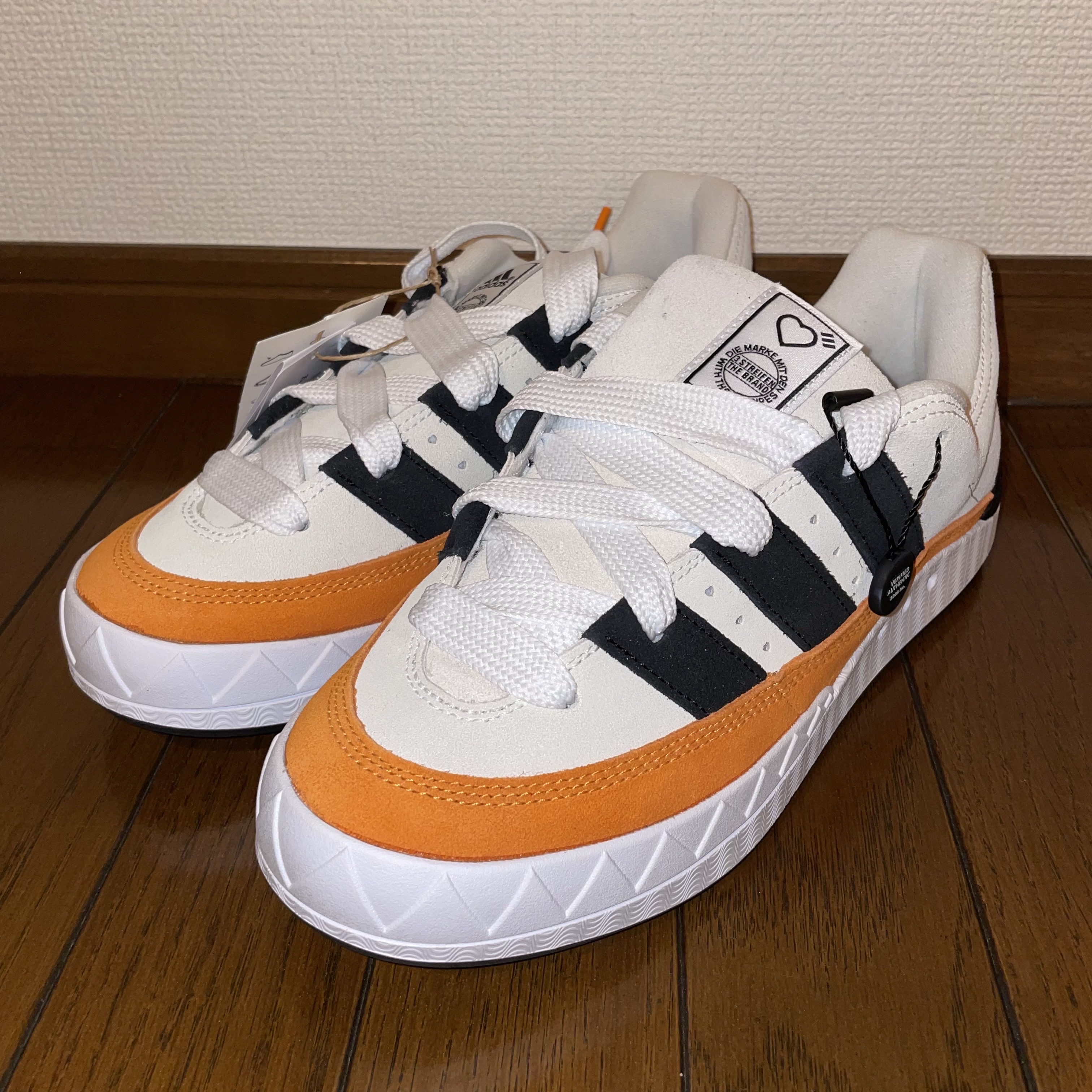 Adidas x Human Made Adimatic White 착용 스타일 - 1