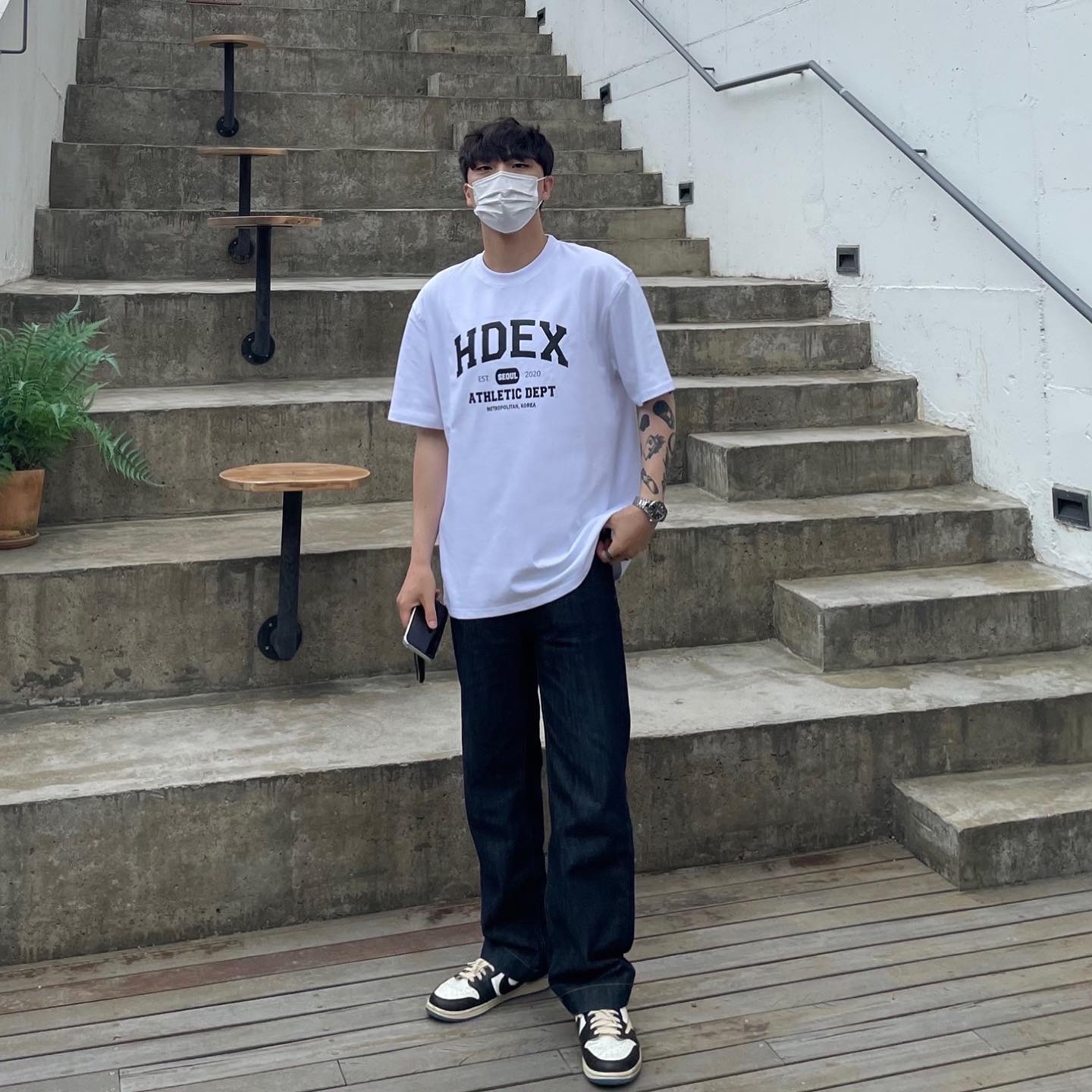 Jordan 1 x Travis Scott x Fragment Retro Low OG SP Military Blue 착용 스타일