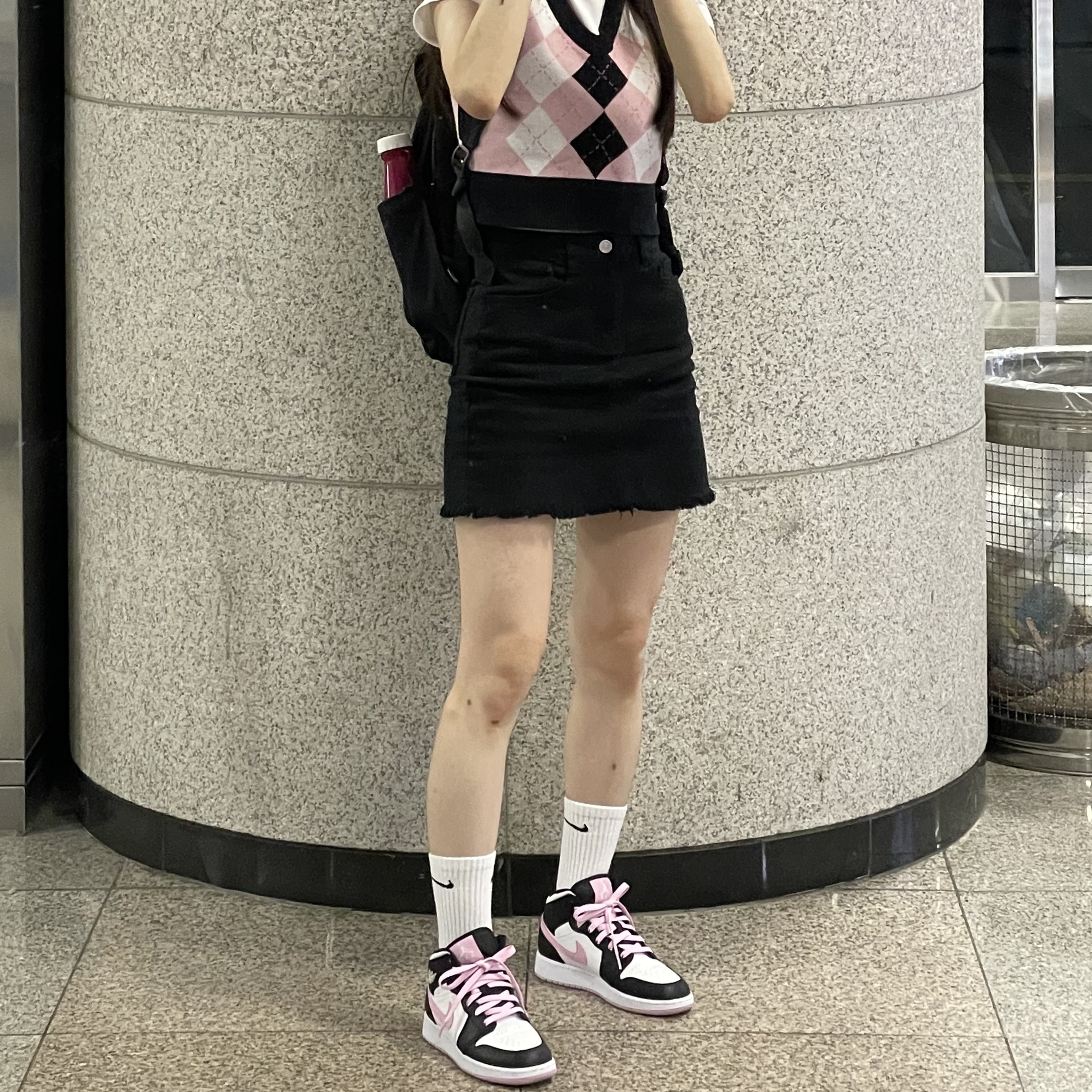 (GS) Jordan 1 Mid Light Arctic Pink 착용 스타일