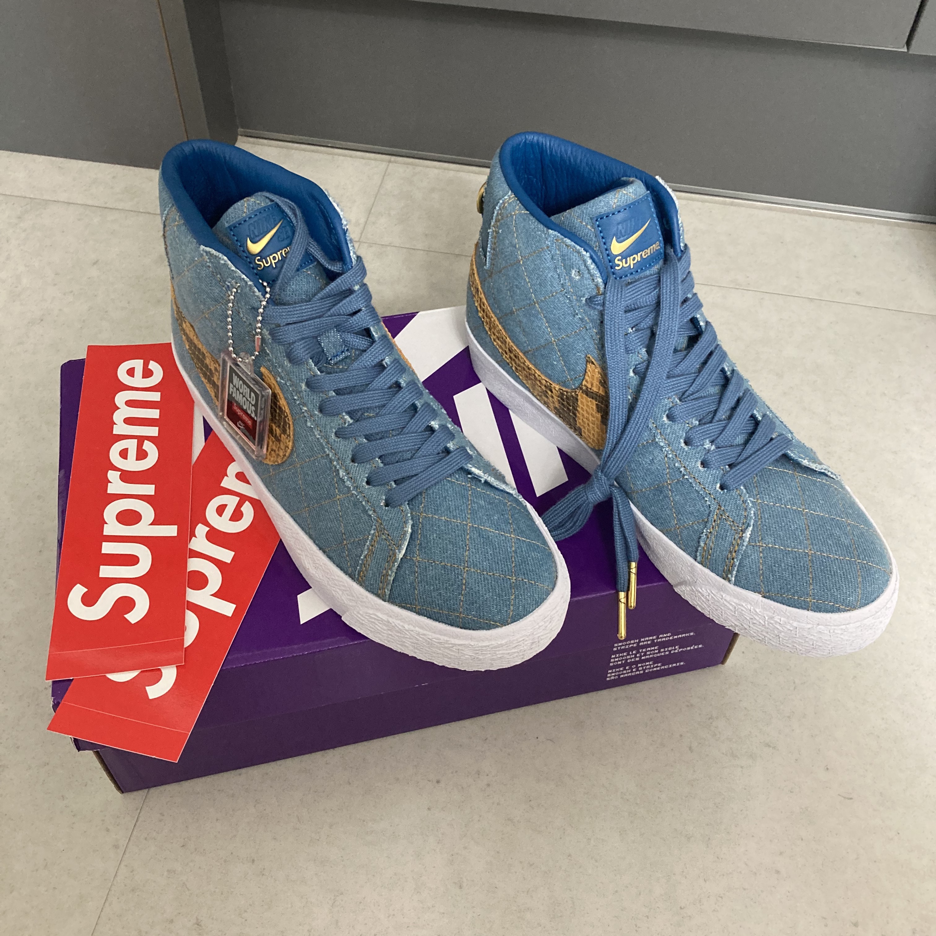 Nike x Supreme SB Zoom Blazer Mid QS 2 Industrial Blue 착용 스타일 - 1