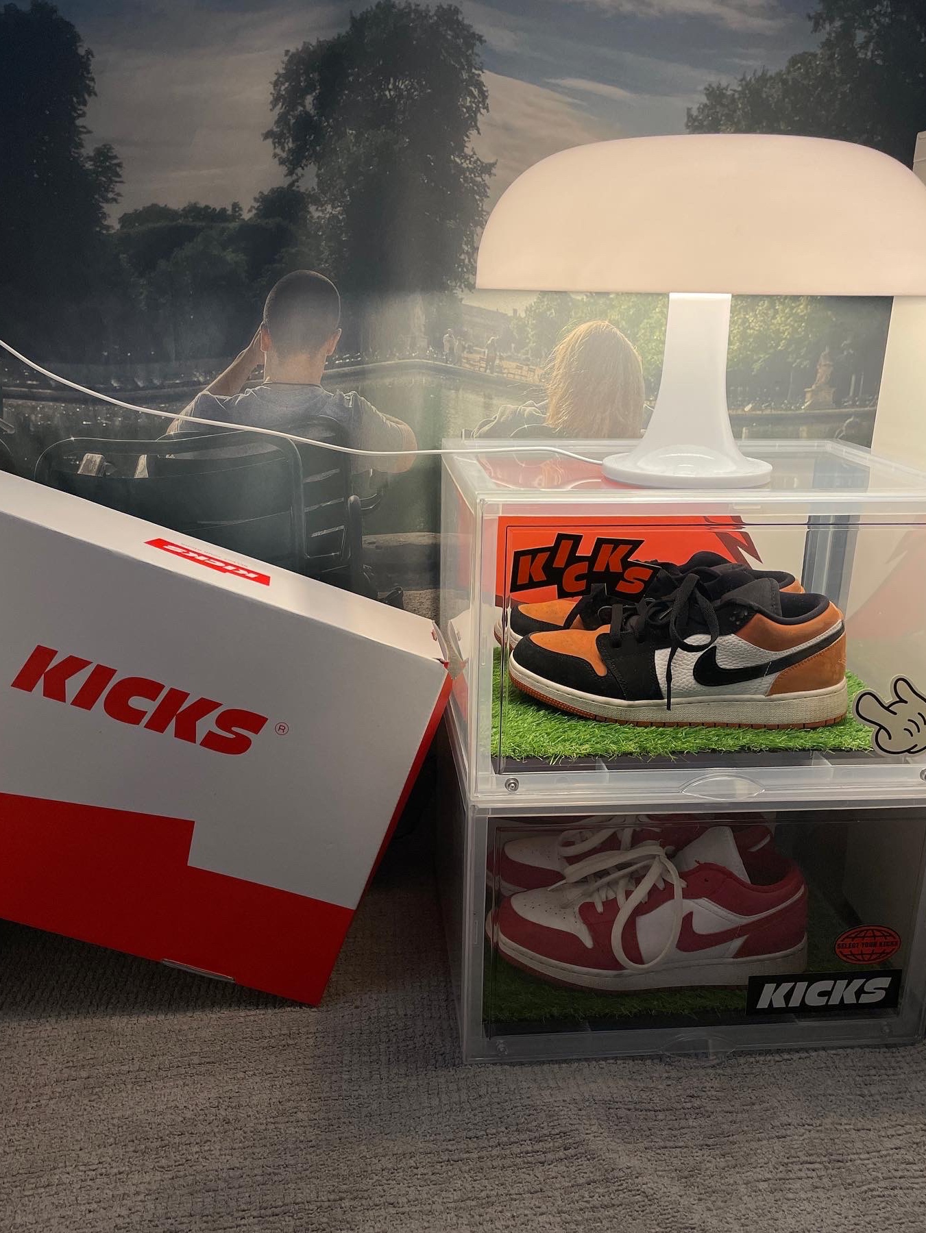 (W) Jordan 1 Retro High OG Lucky Green, Jordan 1 Low Gym Red White 착용 스타일 - 5