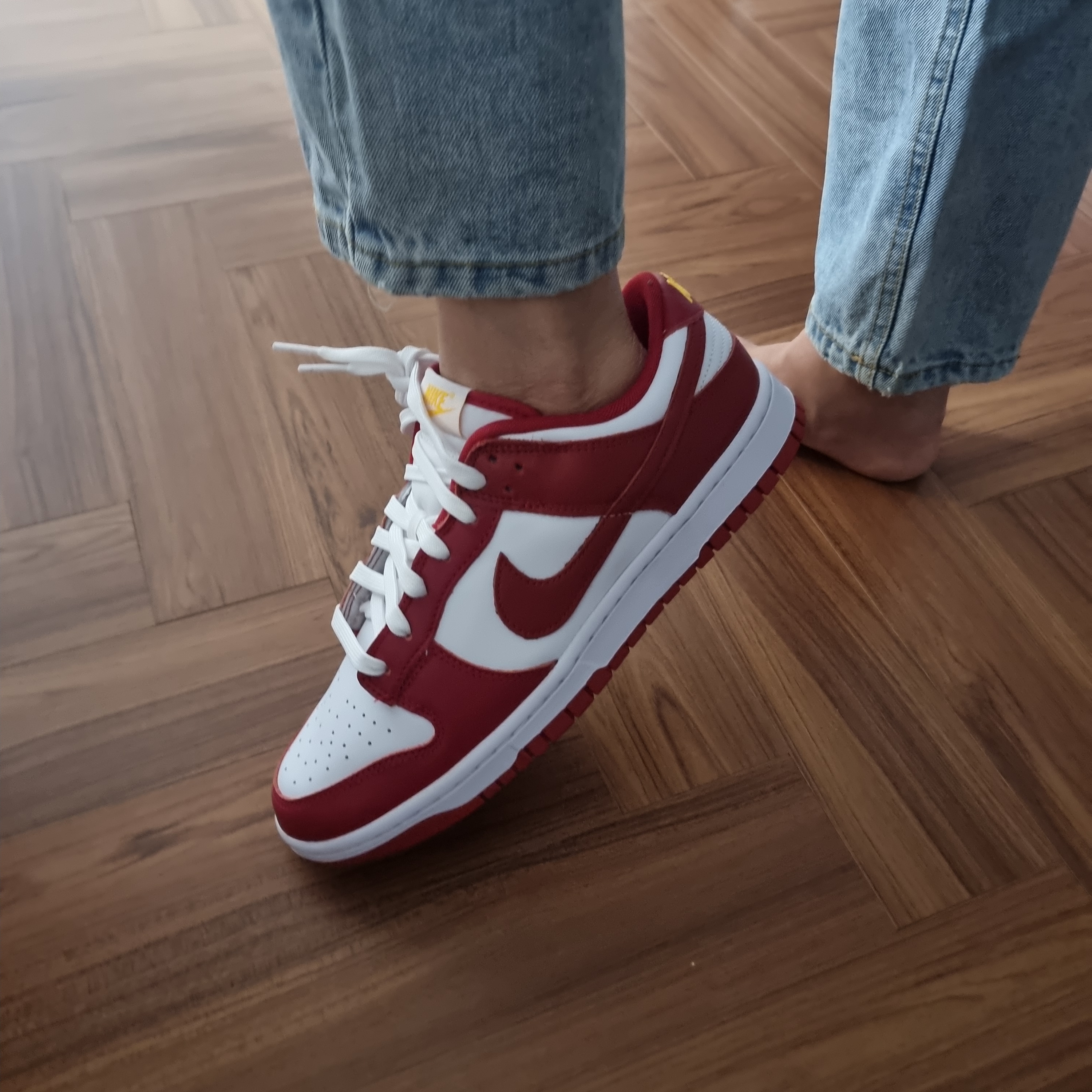Nike Dunk Low Retro Gym Red 착용 스타일 - 1