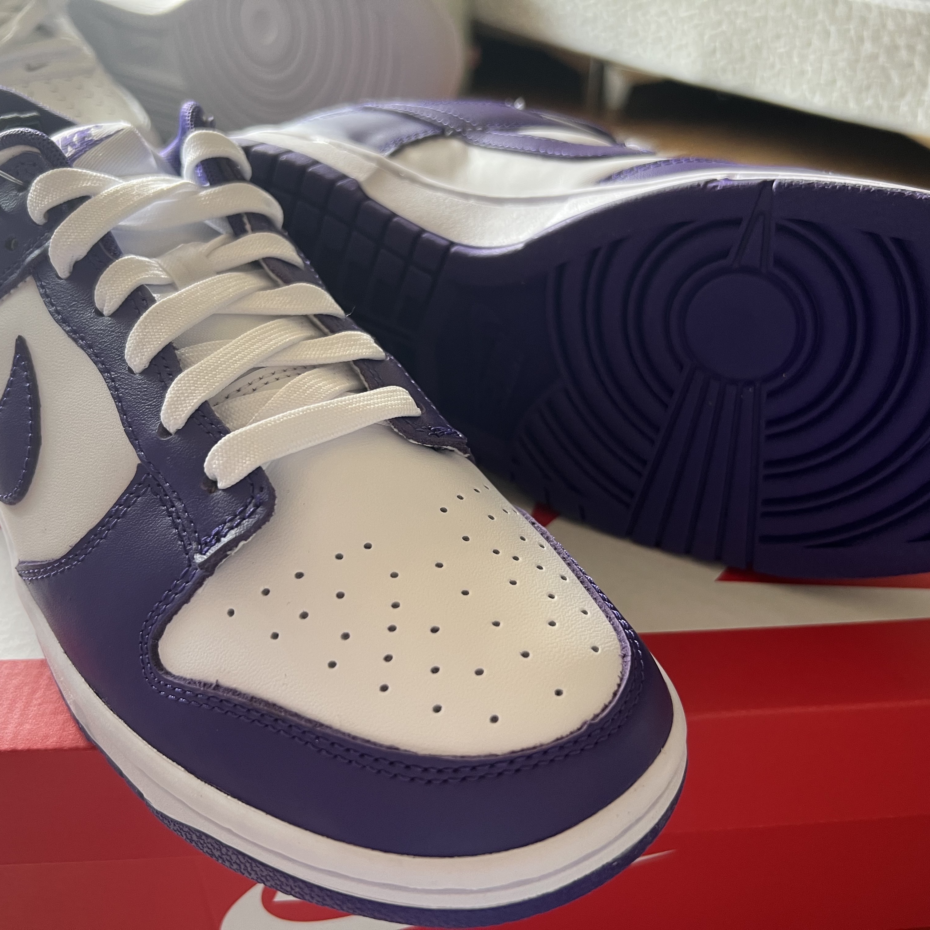 Nike Dunk Low Retro Championship Court Purple 착용 스타일