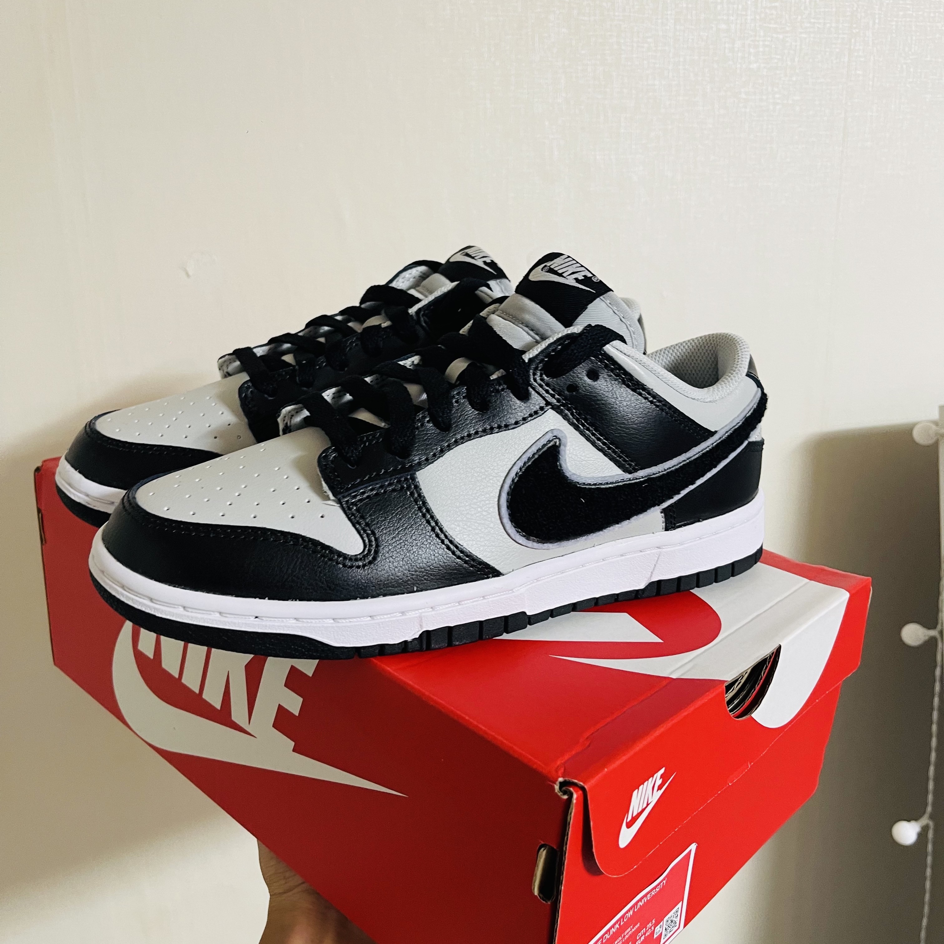 Nike Dunk Low Retro Grey Fog Black 착용 스타일 - 1