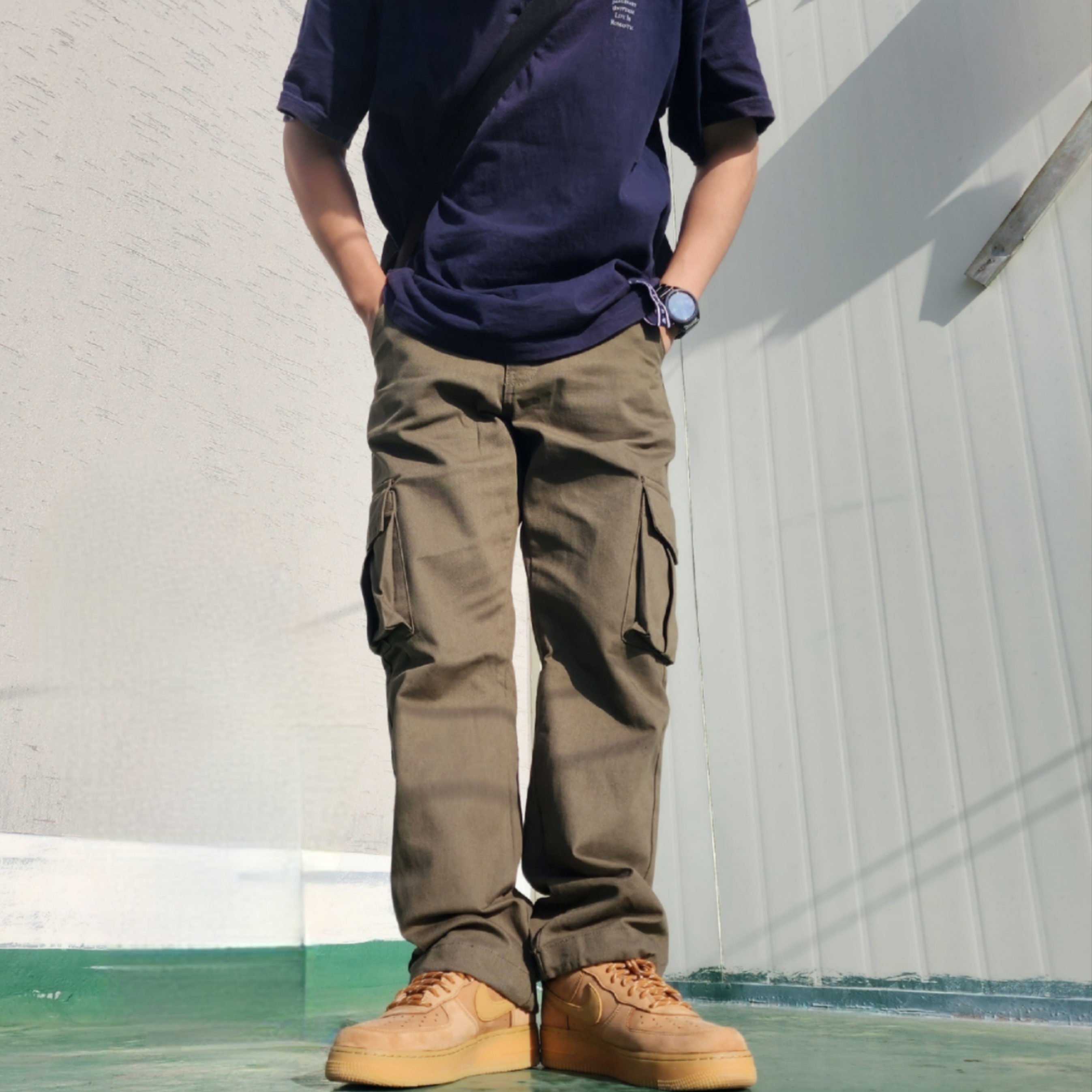 Nike Air Force 1 '07 WB Flax 착용 스타일 - 1