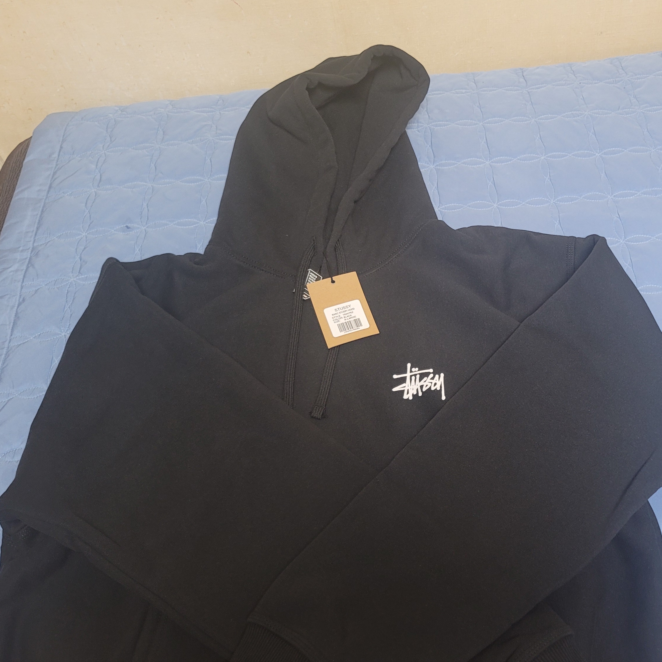 Stussy Basic Stussy Hoodie Black 2022 착용 스타일 - 1
