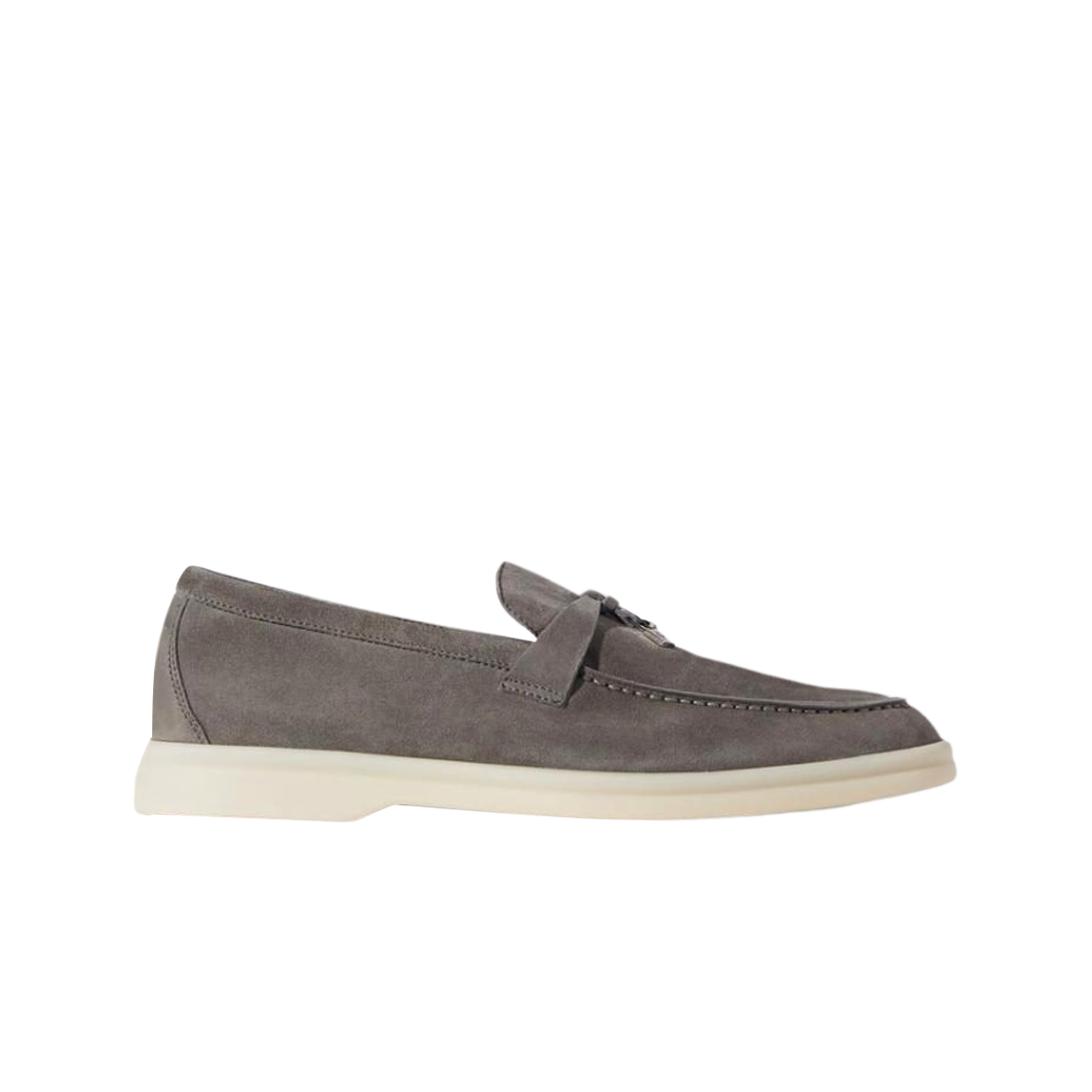 (W) Loro Piana Summer Charms Walk Suede Calfskin Army Grey 상세 이미지 1