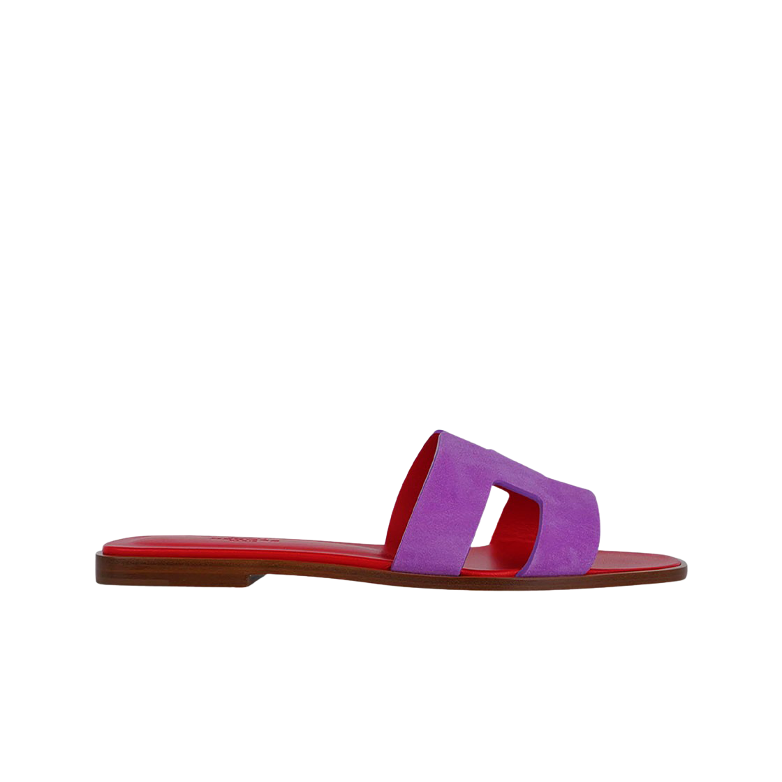 (W) 에르메스 오란 샌들 스웨이드 고트스킨 & 비올레 빠름므((W) Hermes Oran Sandal Suede Goatskin & Violet Parme) - 1