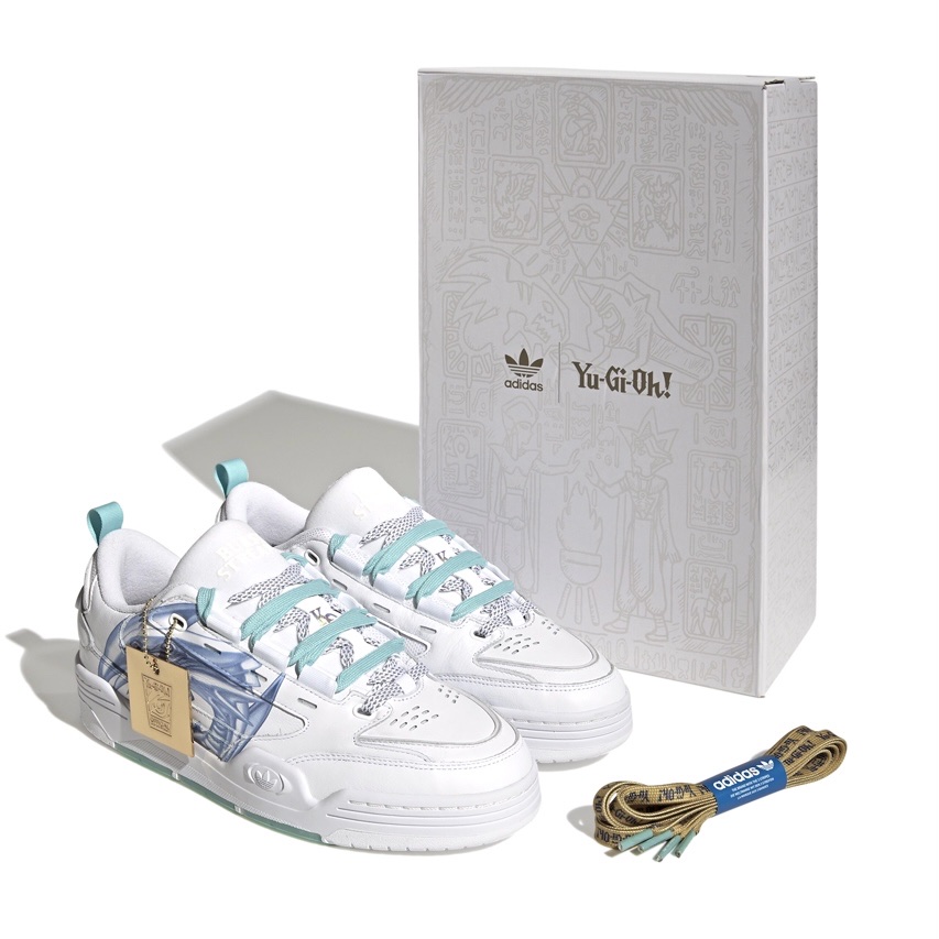 Adidas X Yu-Gi-Oh! Reptossage Slide Core Black Pulse Lilac, Adidas X Yu-Gi-Oh! Reptossage Slide Core Black Hazy Sky 착용 스타일 - 2