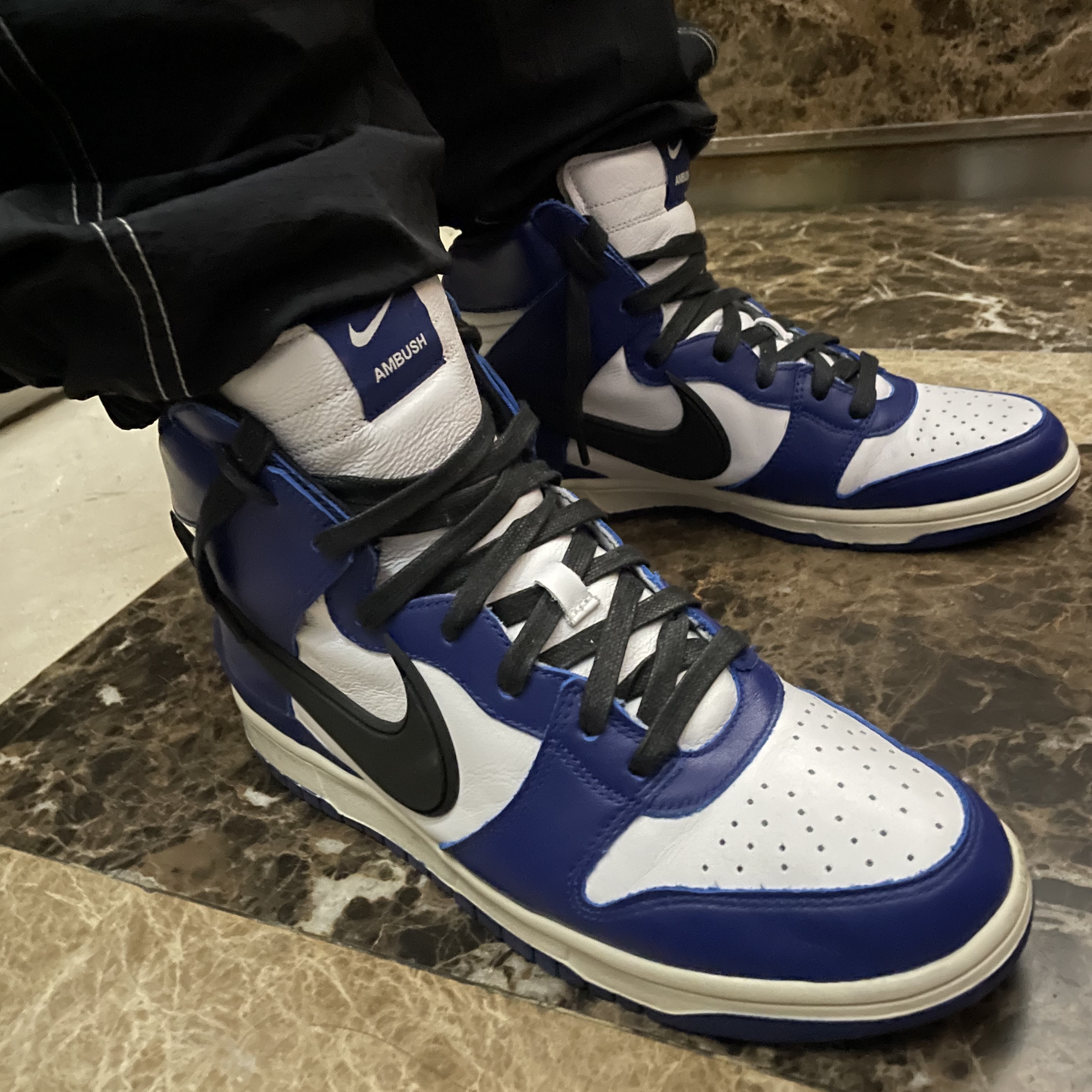 Nike x Ambush Dunk High Deep Royal Blue, Supreme x WTAPS Mitchell & Ness Hockey Jersey Blue - 21FW 착용 스타일 - 3