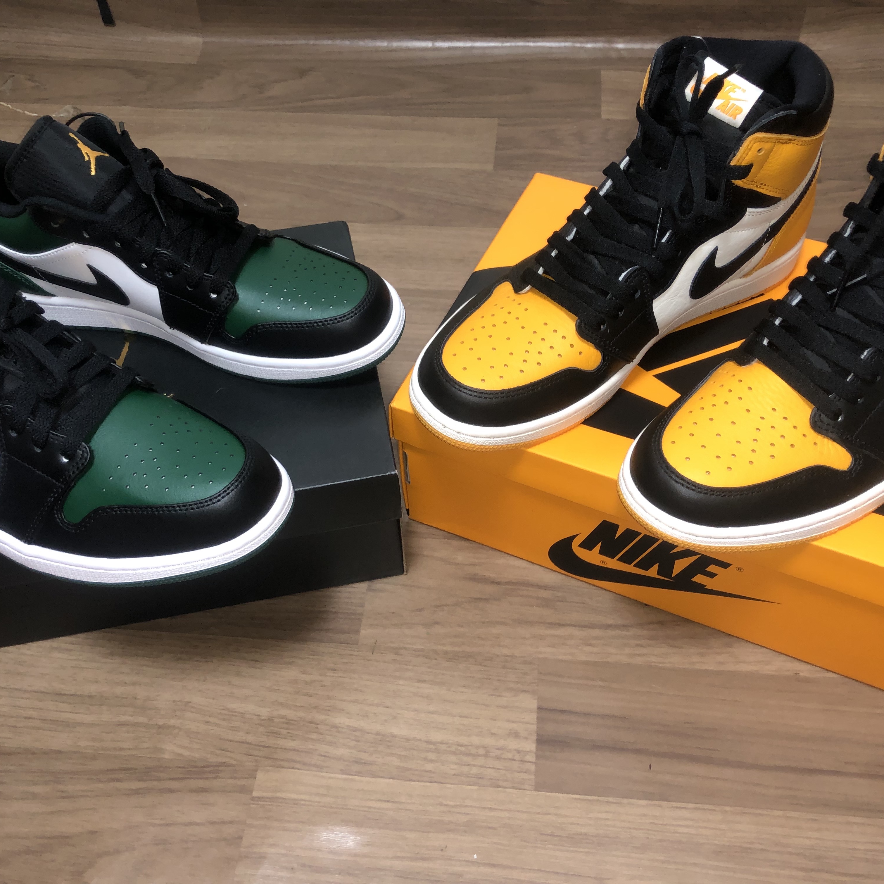 Jordan 1 Low Green Toe, Jordan 1 Retro High OG Taxi 착용 스타일 - 2