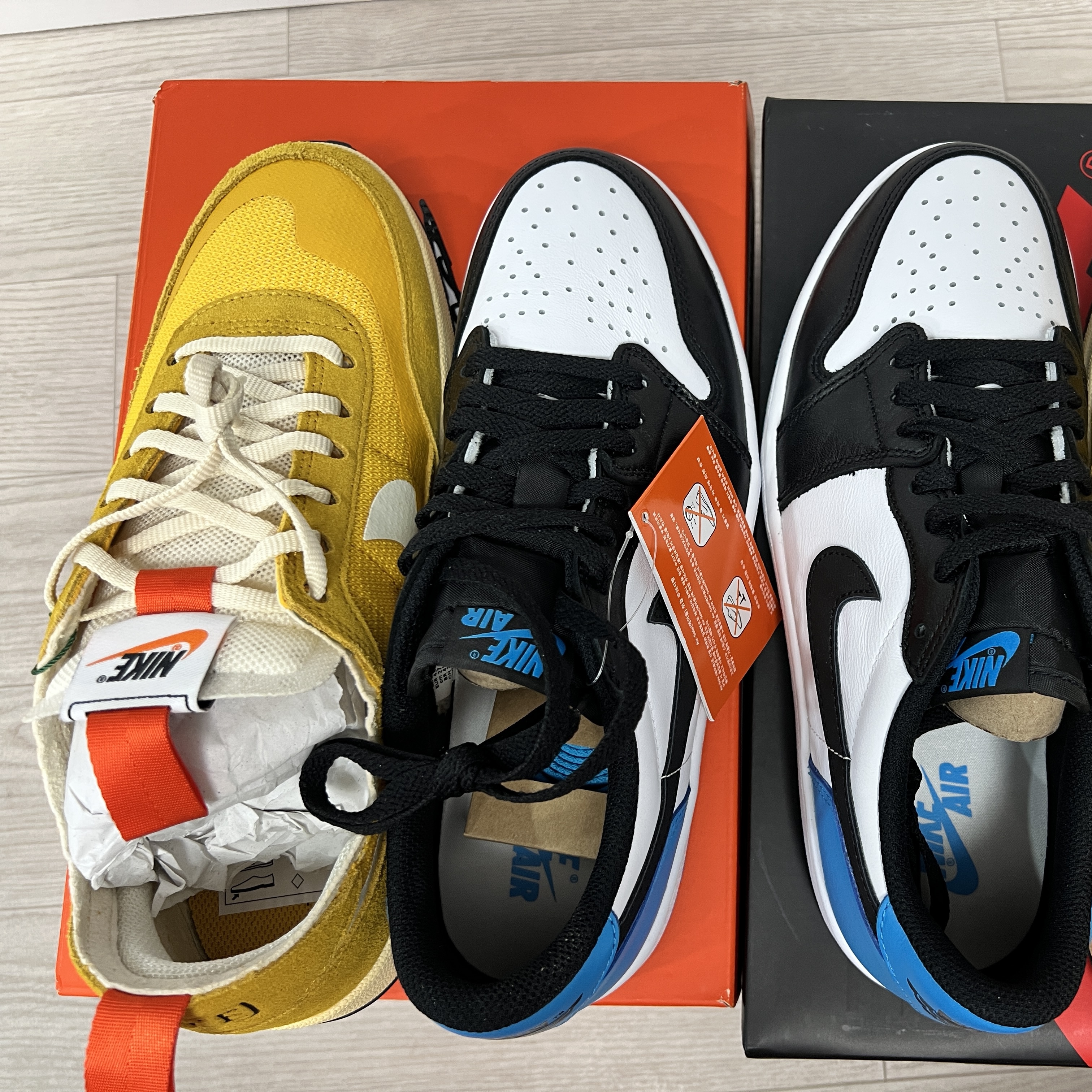 Nike x Tom Sachs General Purpose Shoe Archive, Jordan 1 Retro Low OG Black and Dark Powder Blue 착용 스타일