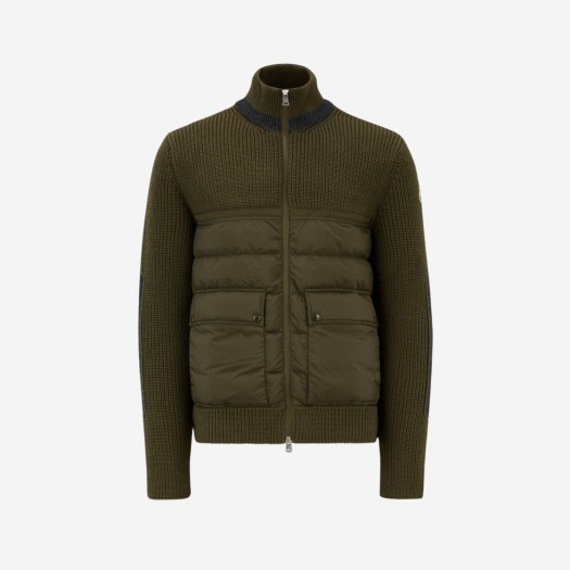 Moncler Padded Wool Cardigan Forest Green - 22FW