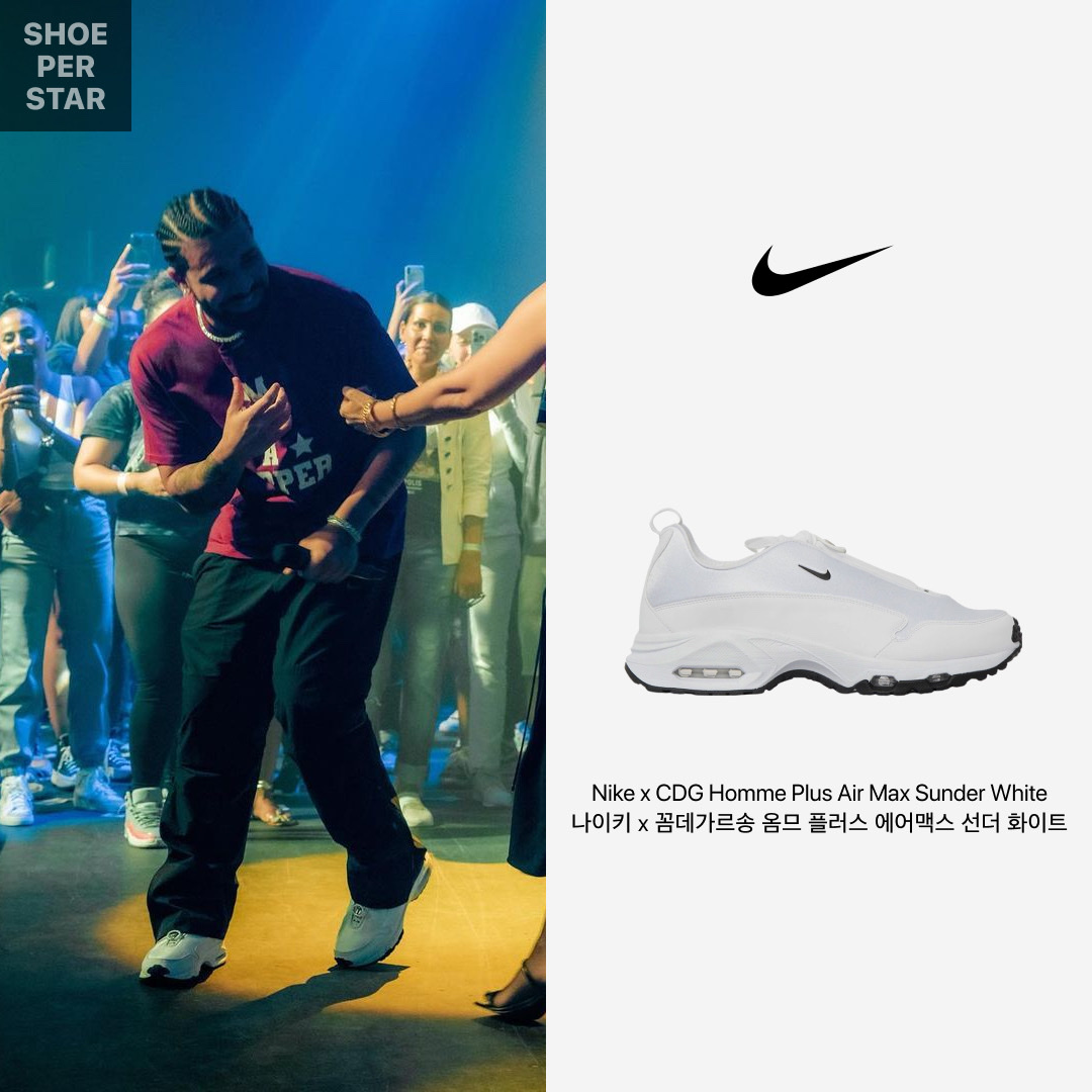 Nike x Drake Nocta Hot Step Air Terra Triple White, Balenciaga Denim Pull-Up Pants Light Blue 착용 스타일 - 4