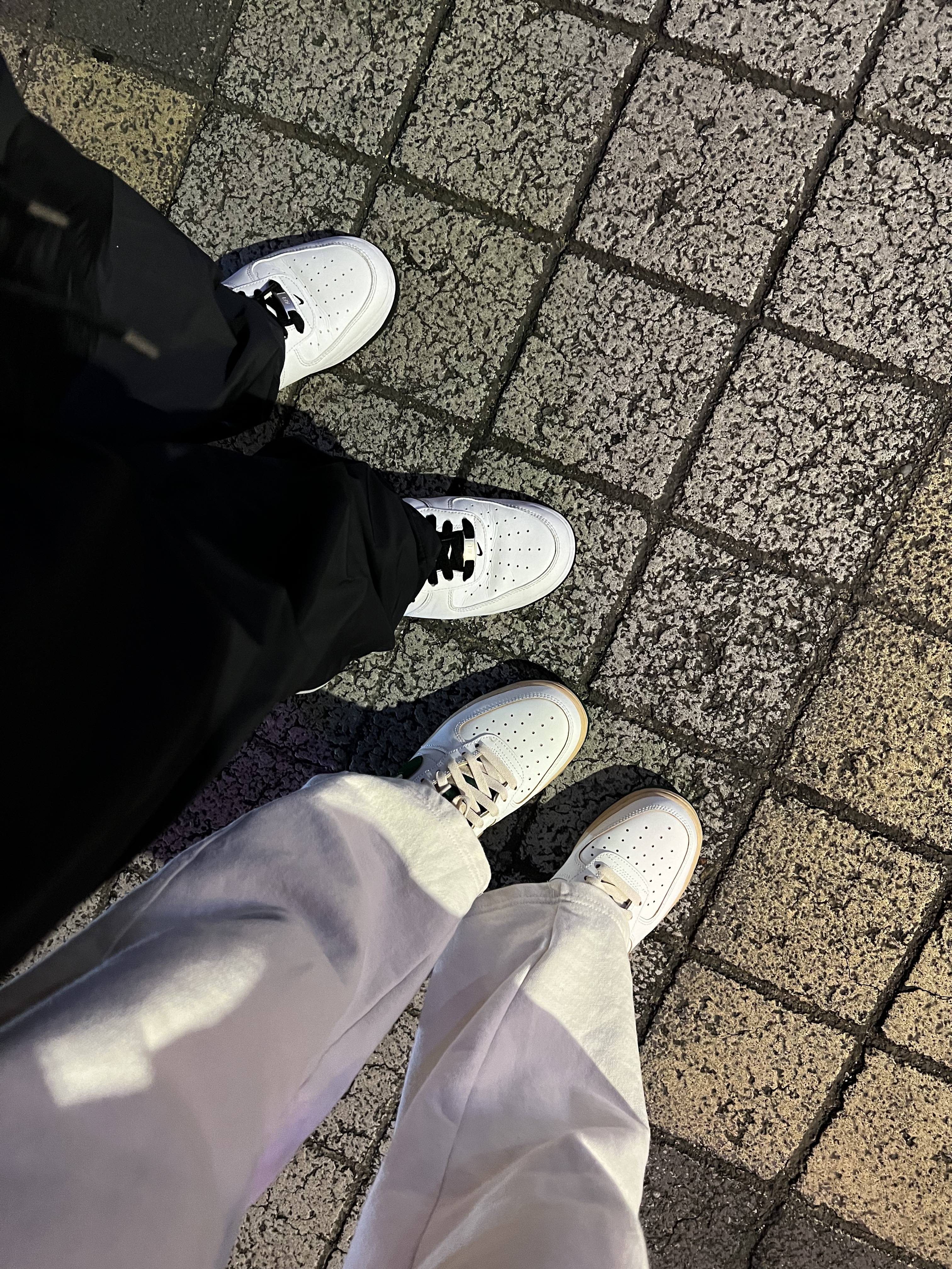(W) Nike Air Force 1 Low Gorge Green, Nike Air Force 1 '07 White Black 착용 스타일