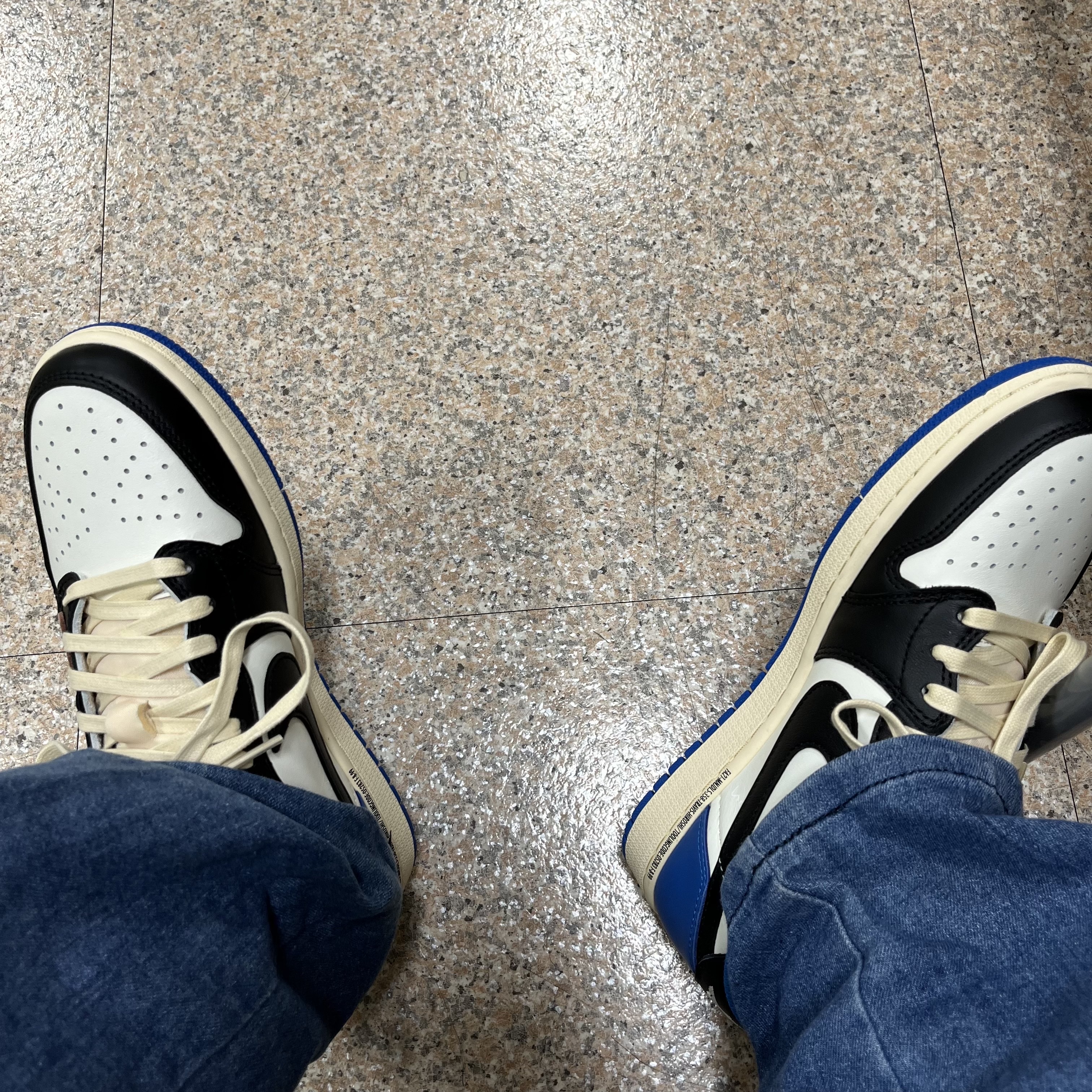 Jordan 1 x Travis Scott x Fragment Retro Low OG SP Military Blue 착용 스타일