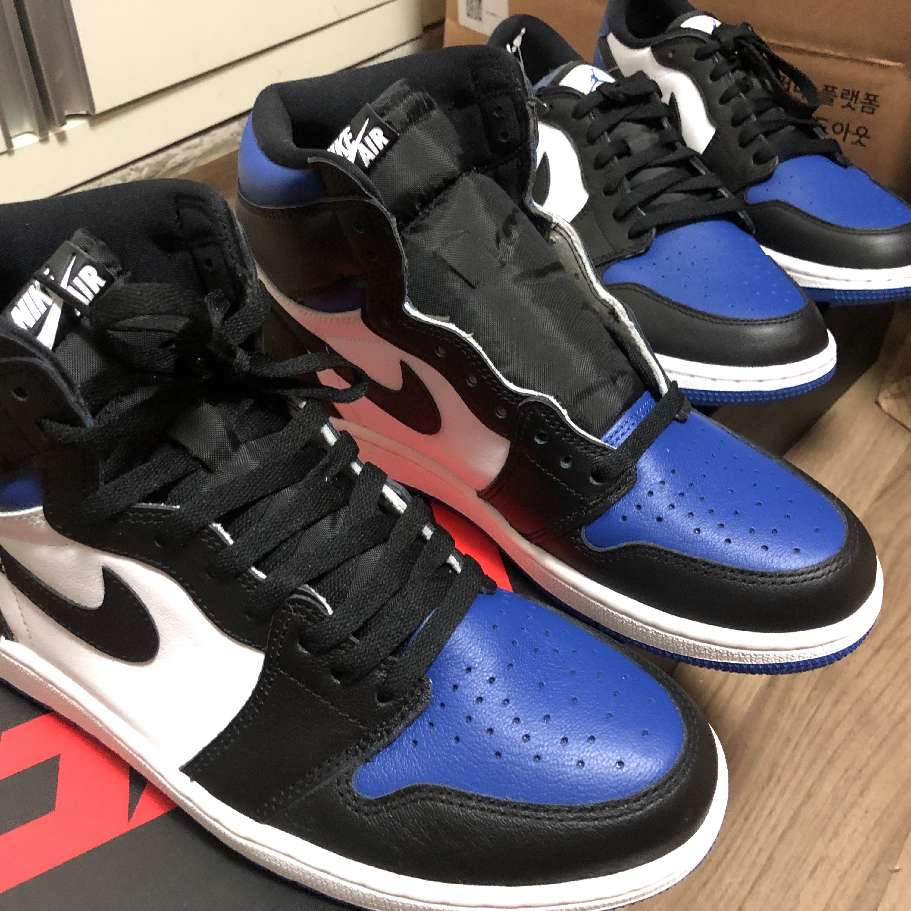 Jordan 1 Low Golf Sport Royal, Jordan 1 Retro High OG Royal Toe 착용 스타일 - 4