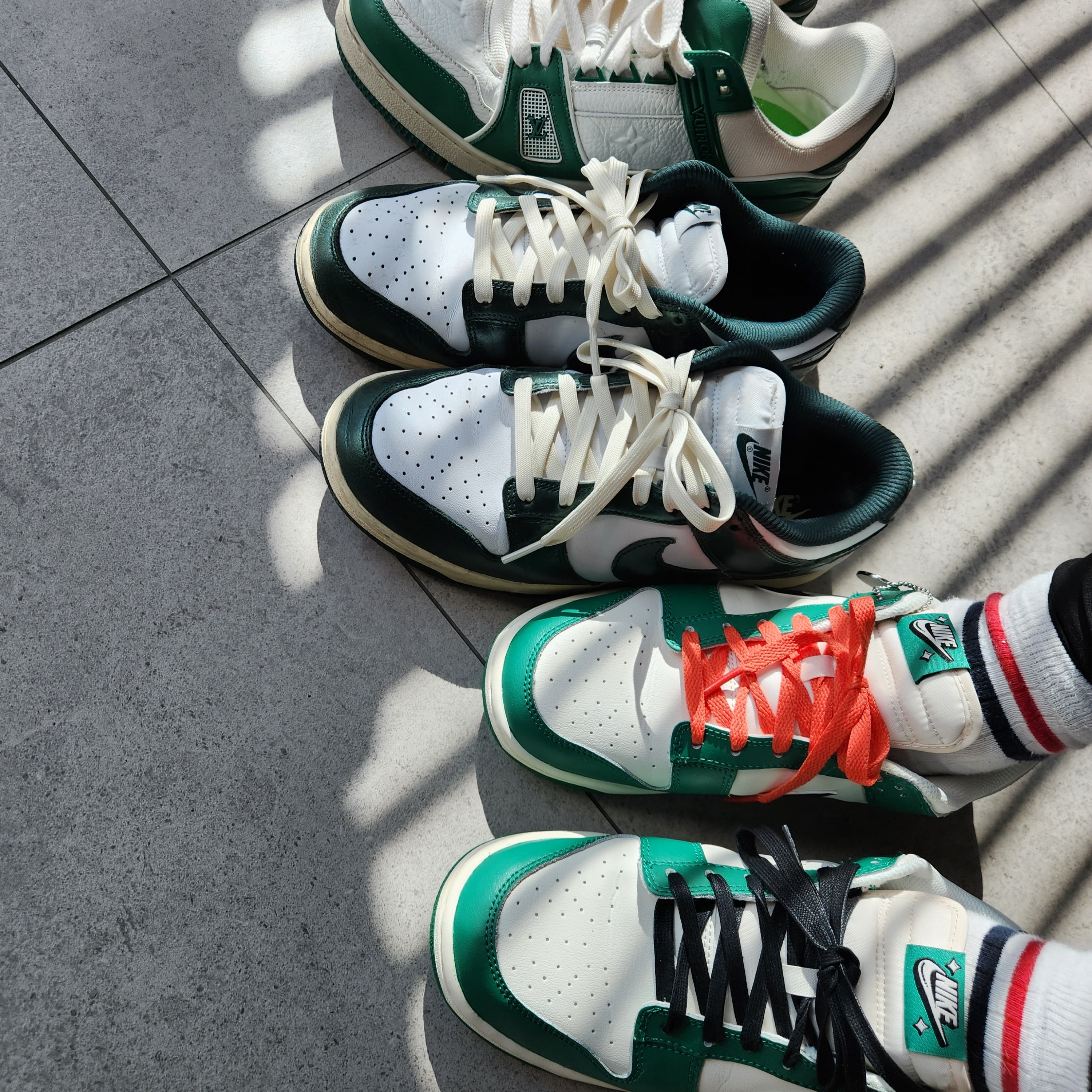 Nike Dunk Low Retro SE Jackpot Malachite, (W) Nike Dunk Low Vintage Green 착용 스타일 - 1