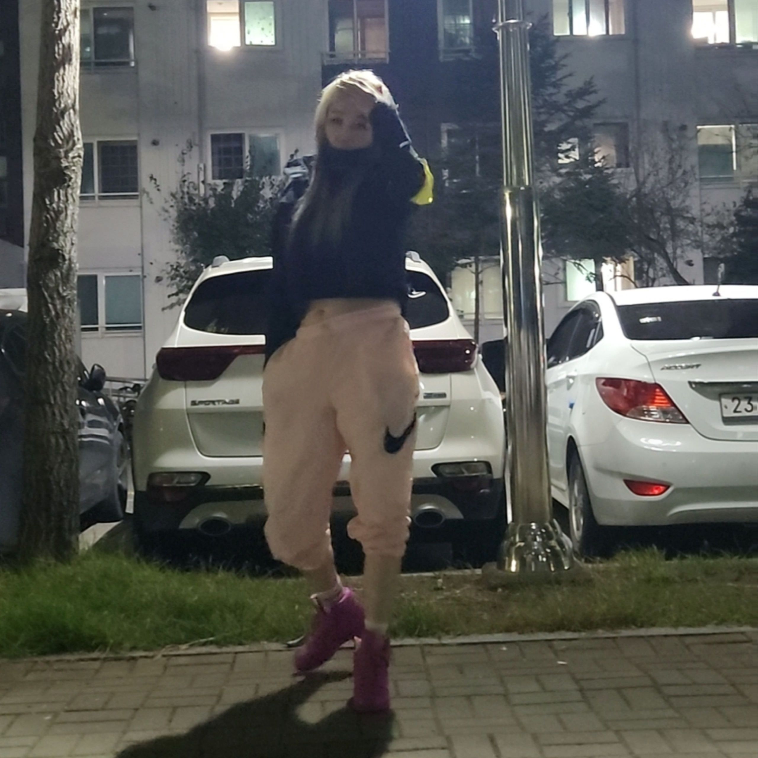 (W) Nike x Off-White NRG #27 Jacket Black, Nike x Ambush Dunk High Cosmic Fuchsia 착용 스타일 - 2