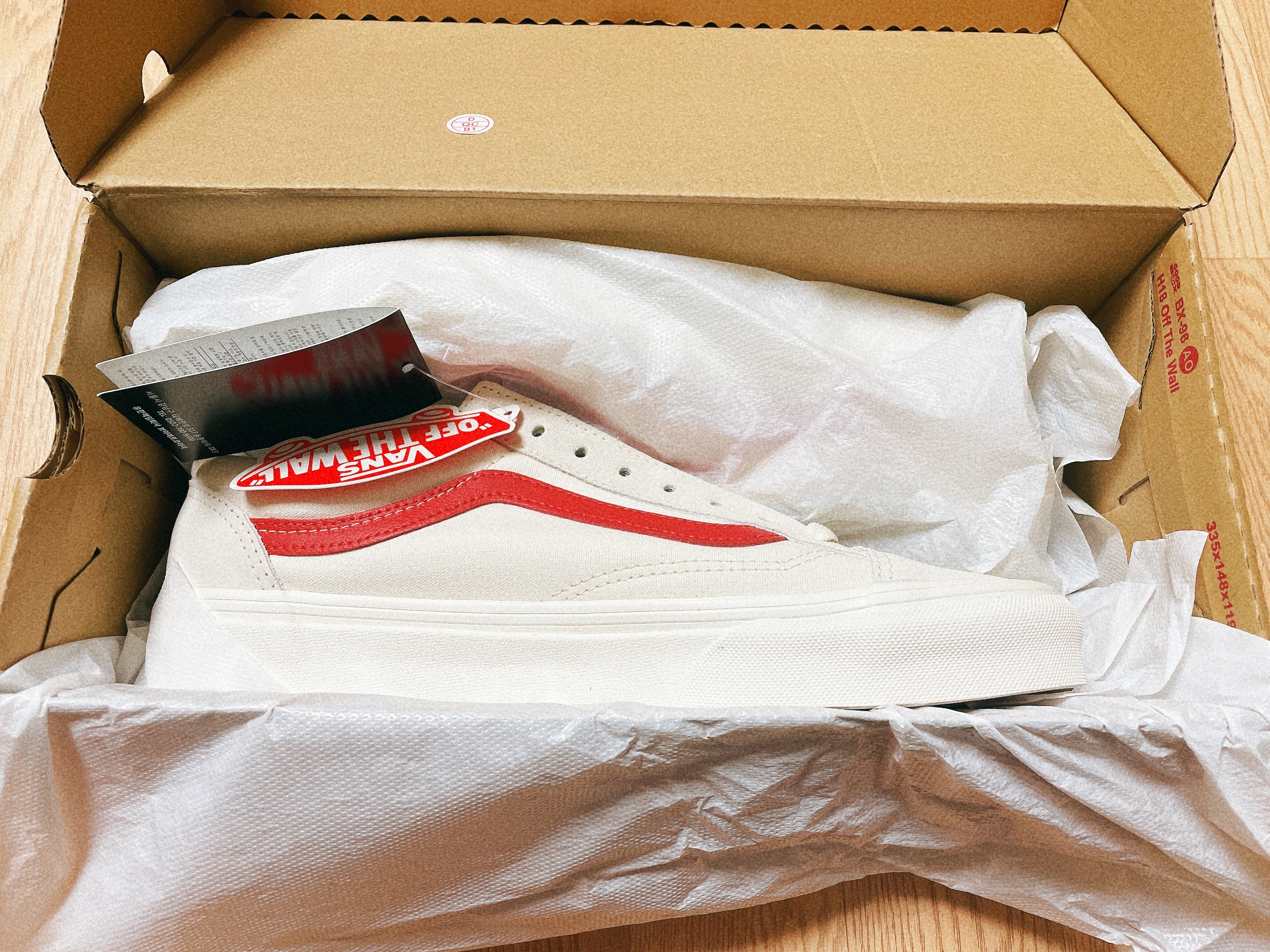 Vans Style 36 Marshmallow Racing Red 착용 스타일 - 3