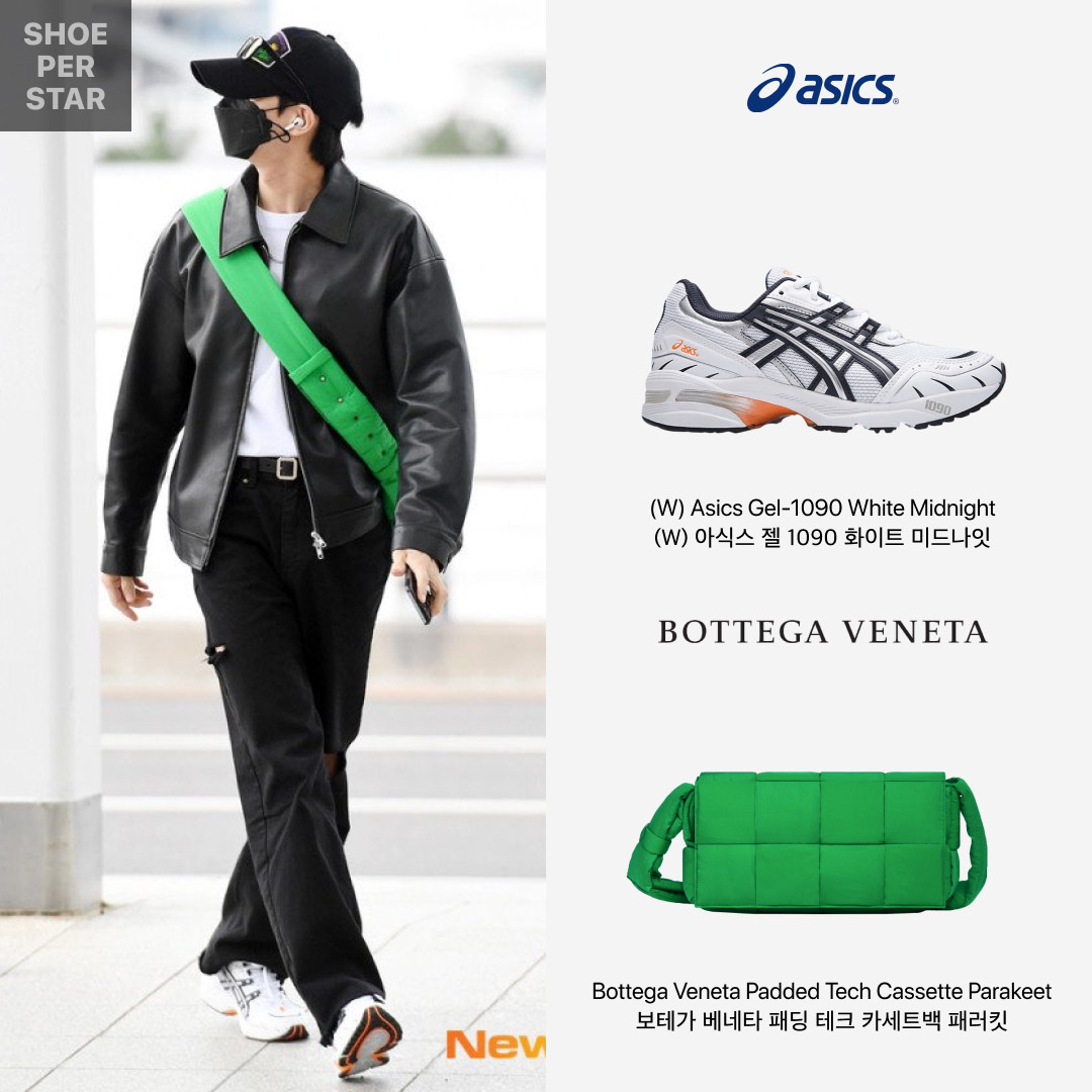 (W) Asics Gel-1090 White Midnight, Bottega Veneta Padded Tech Cassette Parakeet 착용 스타일 - 1