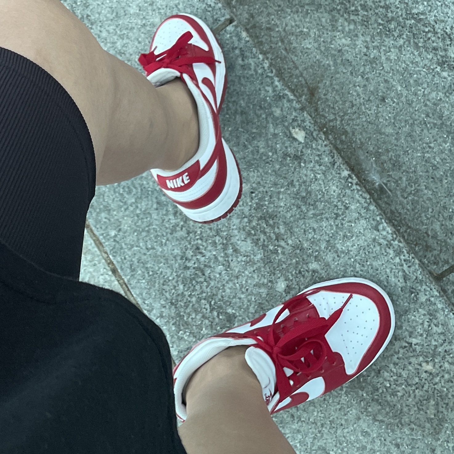 (W) Nike Dunk Low Next Nature Gym Red 착용 스타일