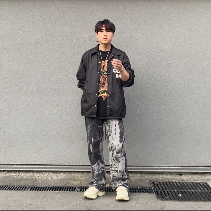 CDG x Stussy Coach Jacket Black, Gucci Rhyton Leather Sneakers Logo 착용 스타일 - 3