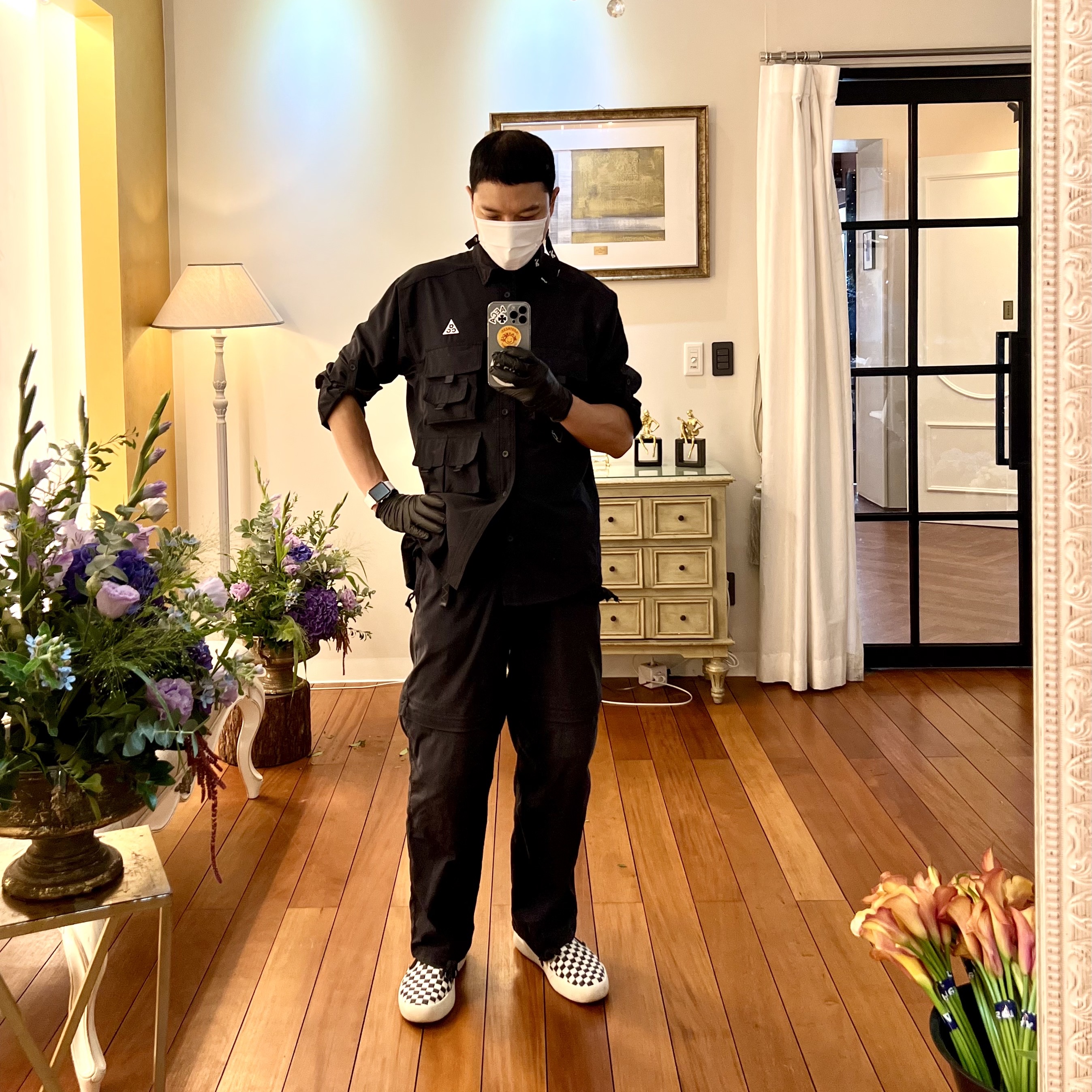 Nike ACG Convertible Pants Black - Asia, Nike ACG Devastation Trail Work Shirt Black - Asia 착용 스타일 - 1