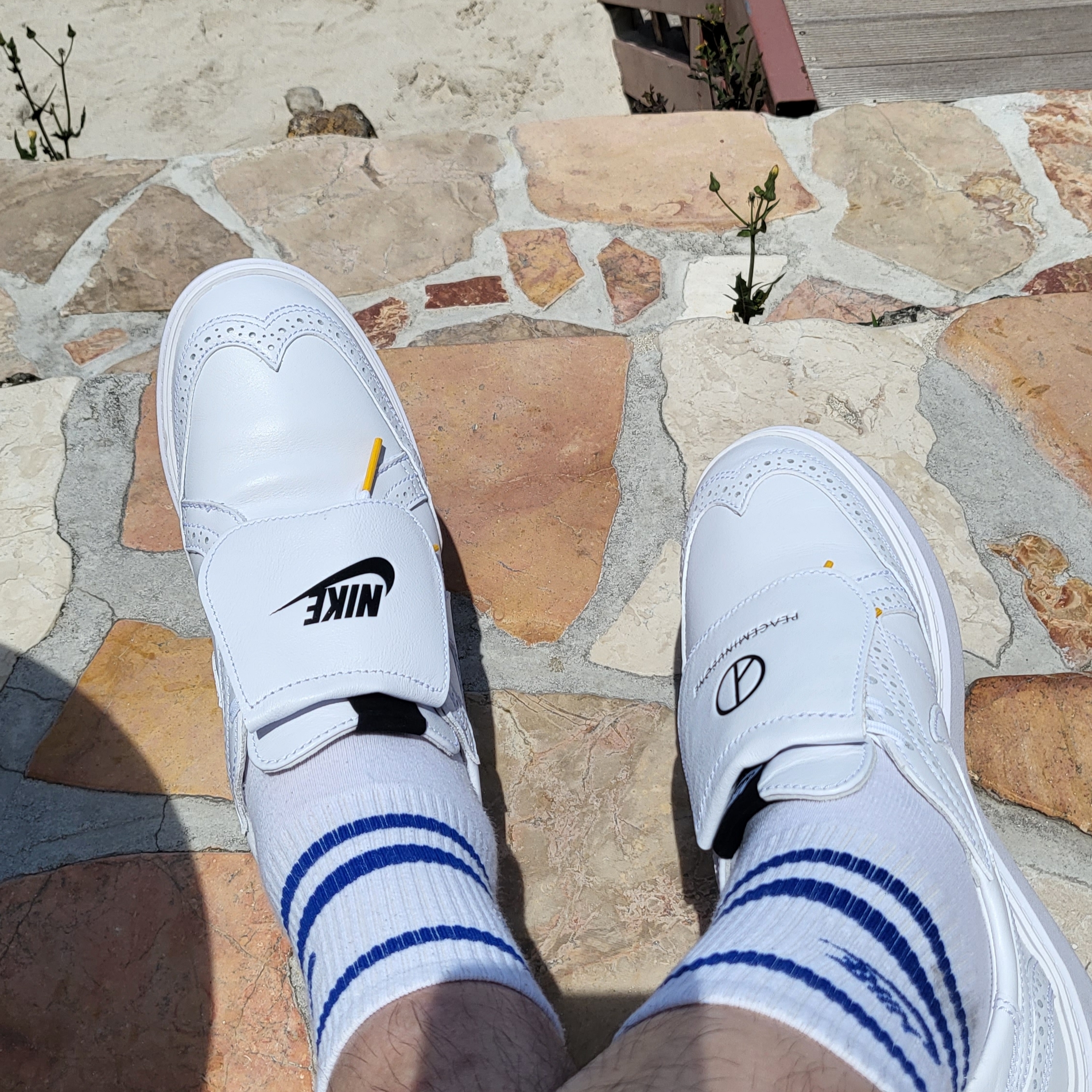 Nike x Peaceminusone Kwondo1 White 착용 스타일 - 1