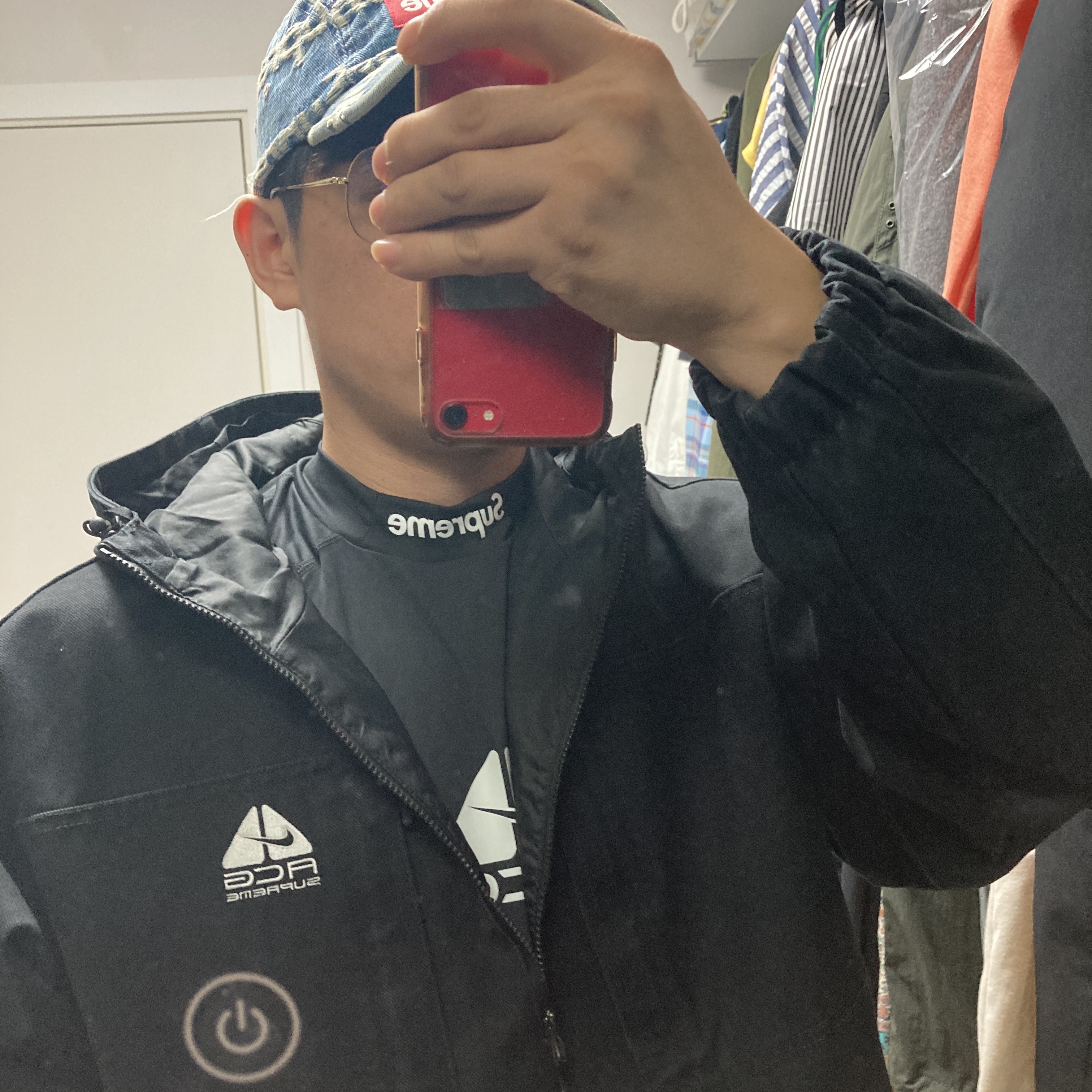Supreme x Nike ACG Denim Pullover Black - 22FW, Supreme x Nike ACG Jersey Black - 22FW 착용 스타일