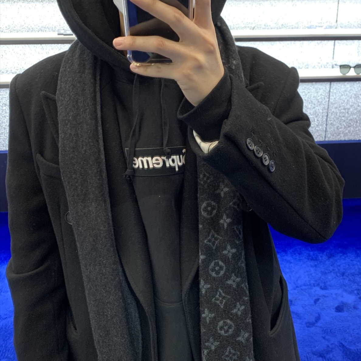 Supreme Box Logo Hooded Sweatshirt Black - 21FW 착용 스타일