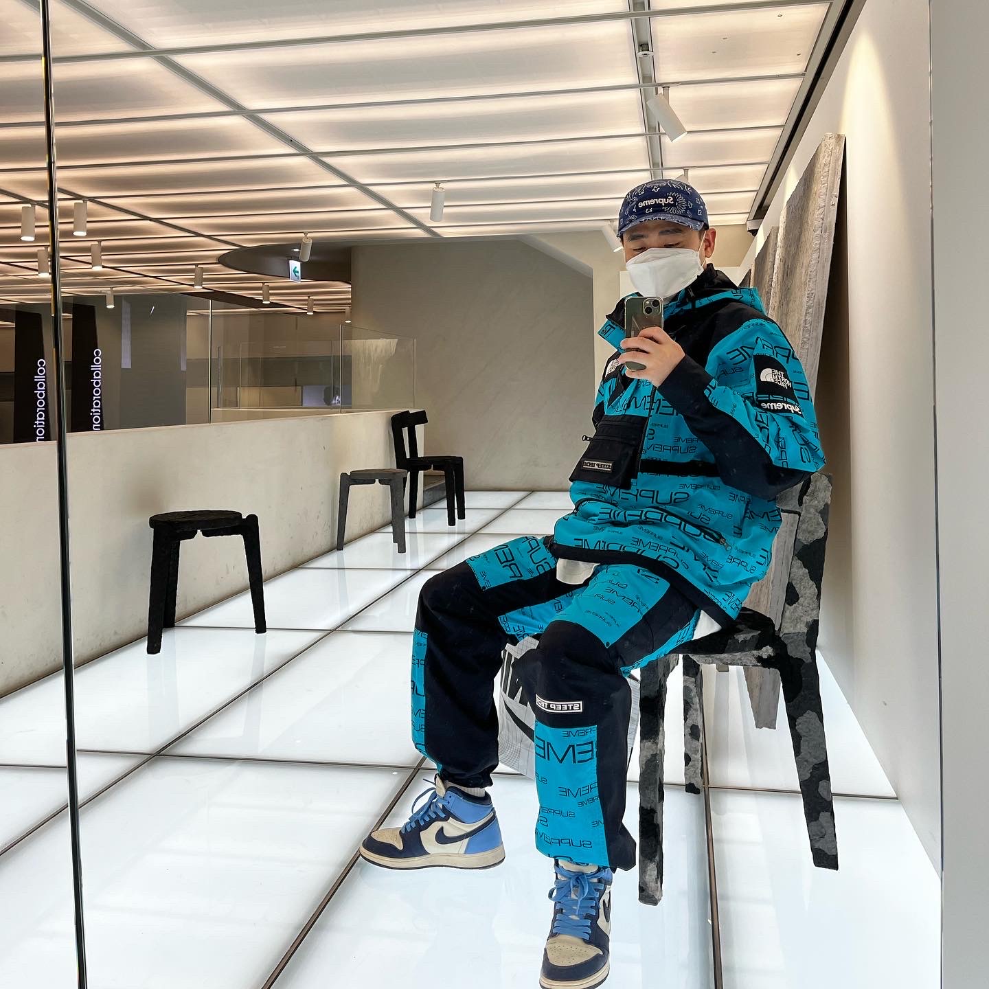 Supreme x The North Face Steep Tech Apogee Jacket Teal - 21FW, Supreme x The North Face Steep Tech Pants Teal - 21FW 착용 스타일 - 1