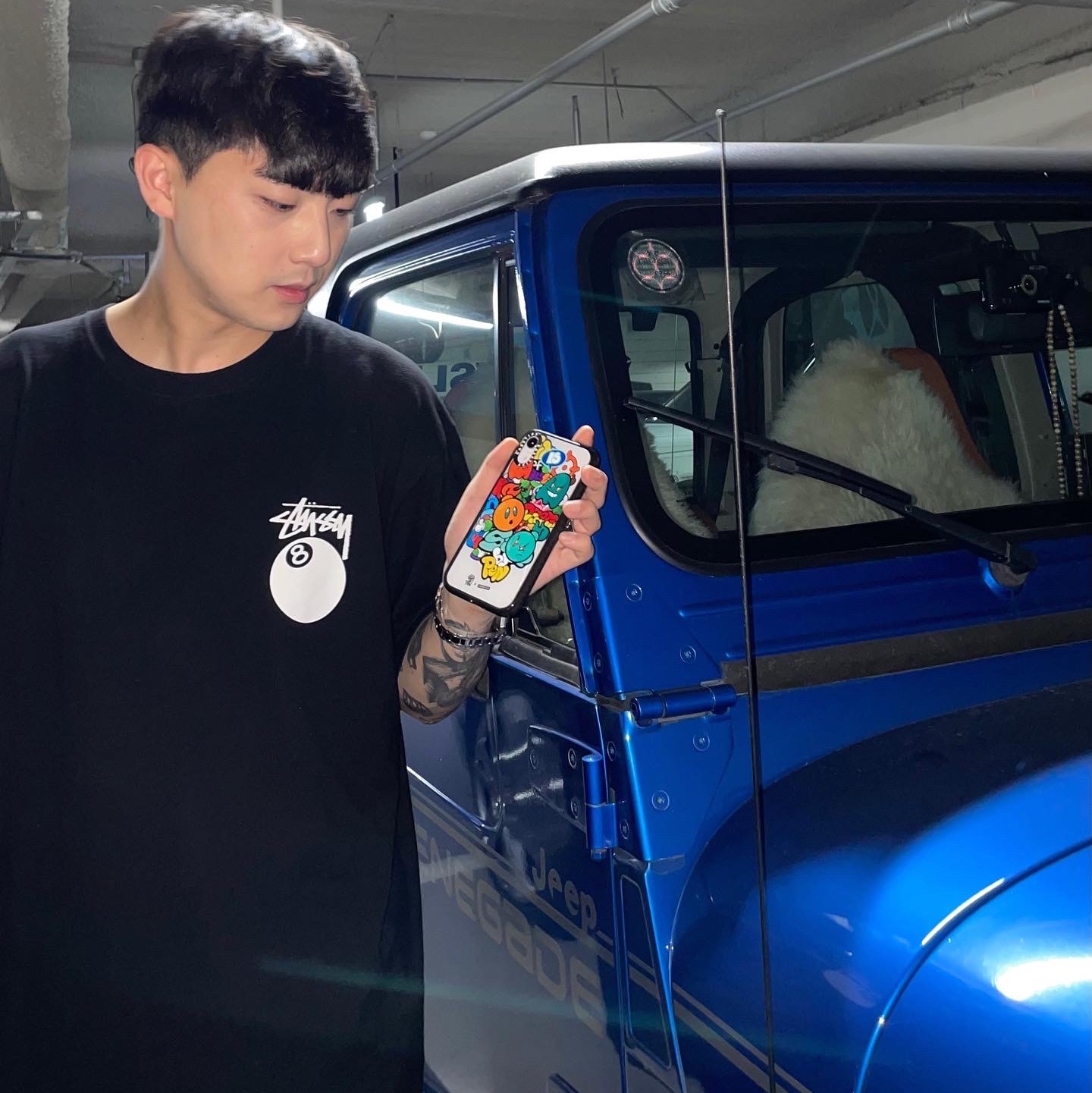 Stussy 8 Ball T-Shirt Black - 21SS 착용 스타일 - 1
