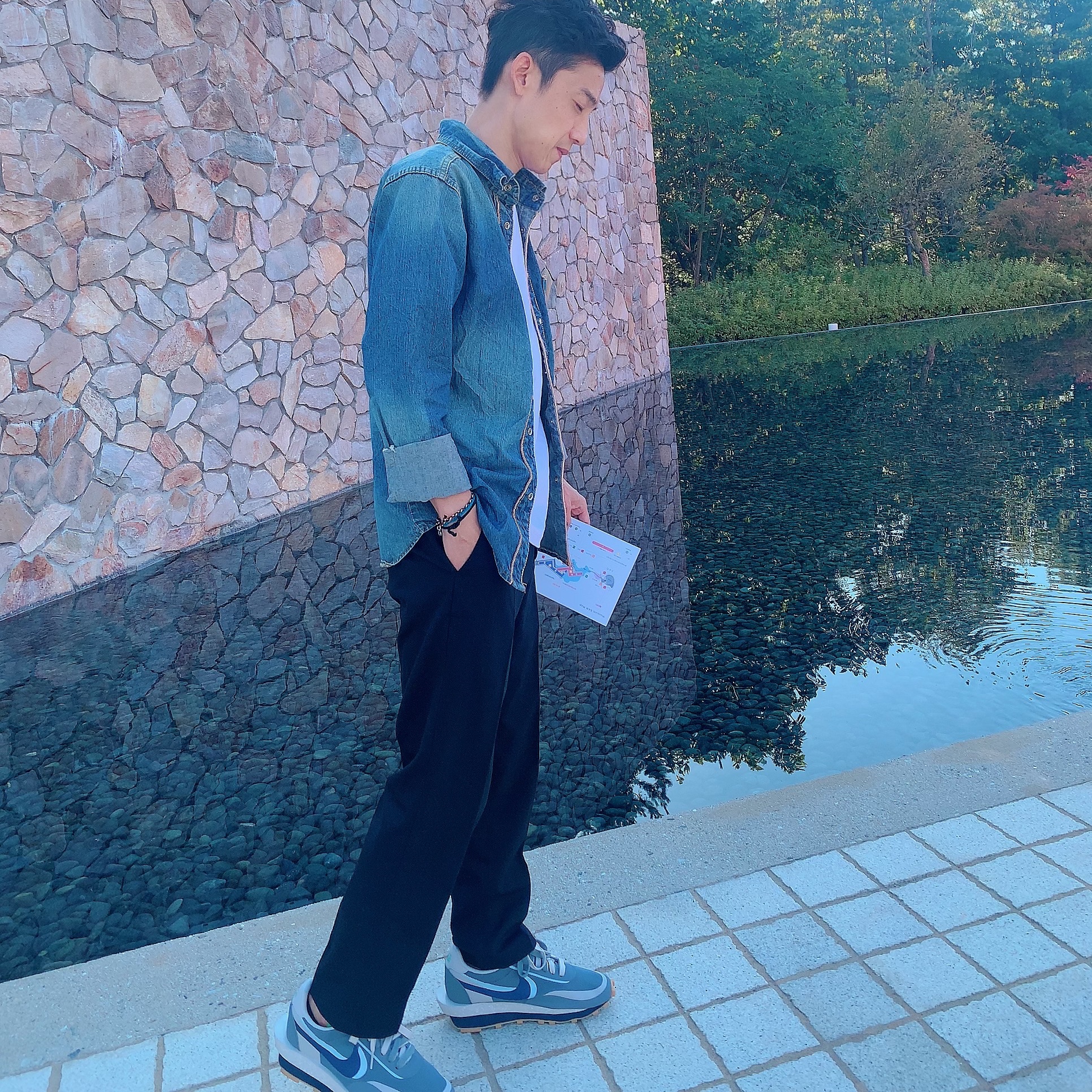 Nike x Sacai x Clot LDWaffle Cool Grey 착용 스타일