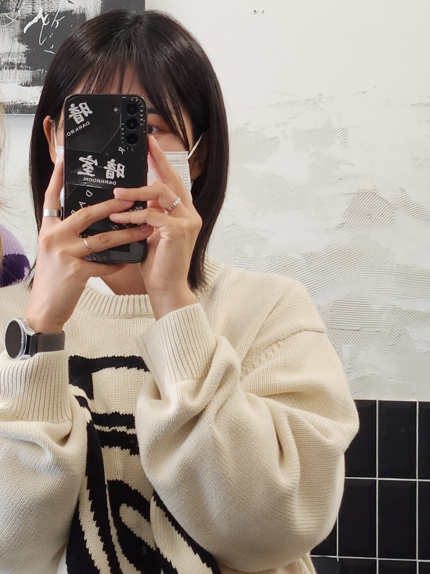 Stussy Curly S Sweater Natural, Stussy x Cactus Plant Flea Market Web Belt Black 착용 스타일 - 5