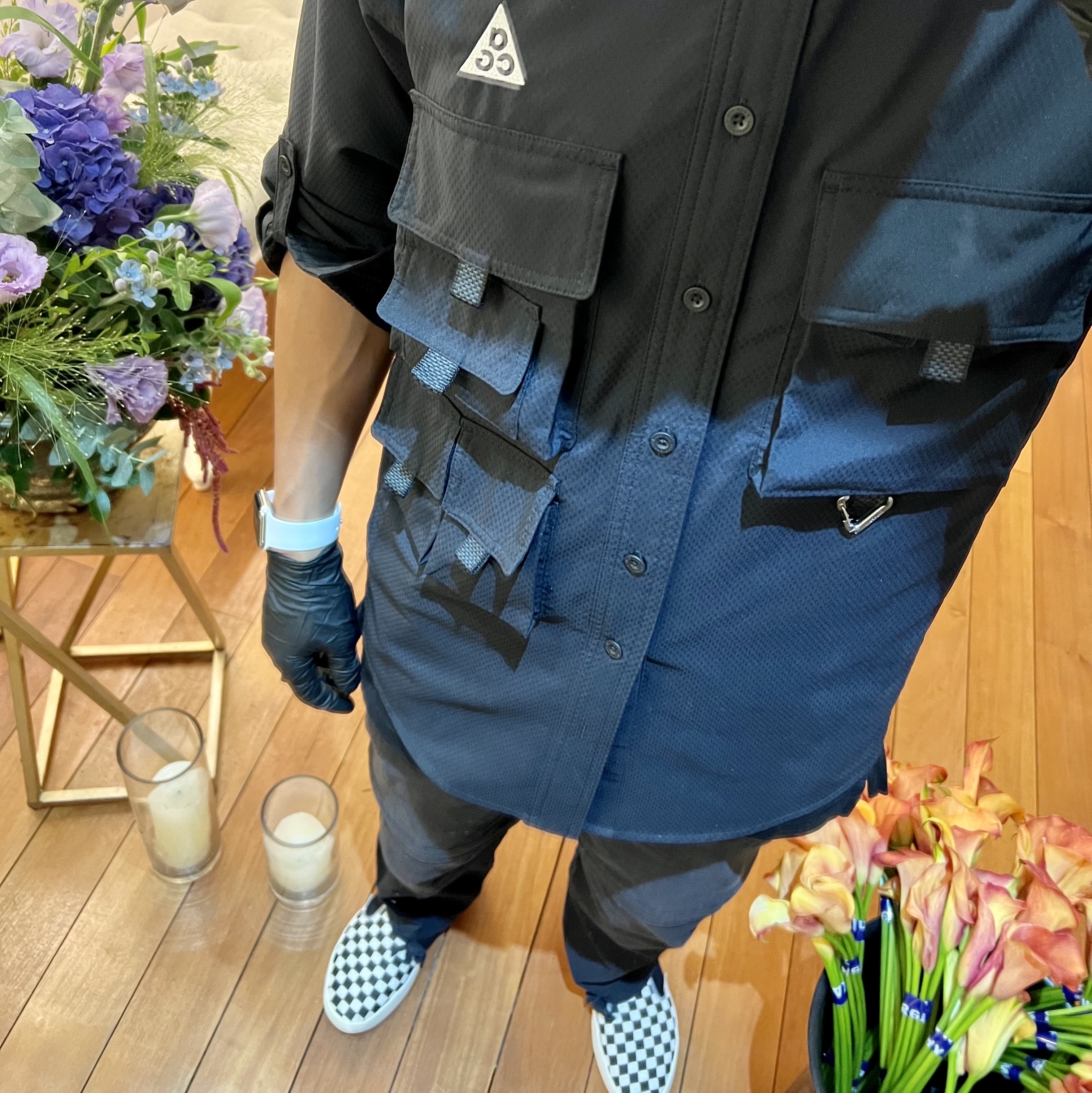Nike ACG Convertible Pants Black - Asia, Nike ACG Devastation Trail Work Shirt Black - Asia 착용 스타일 - 2