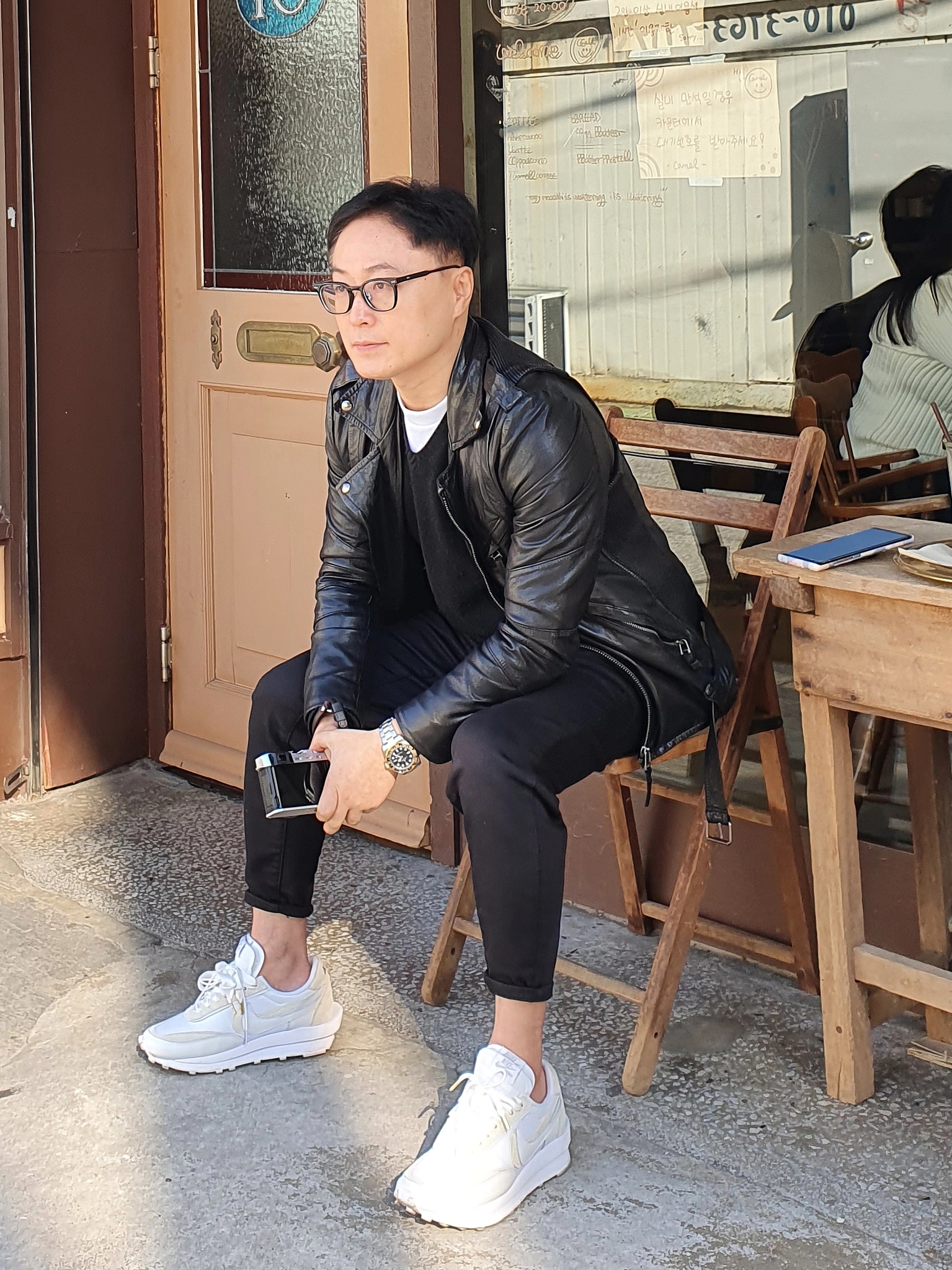 Nike x Sacai LDWaffle White Nylon 착용 스타일
