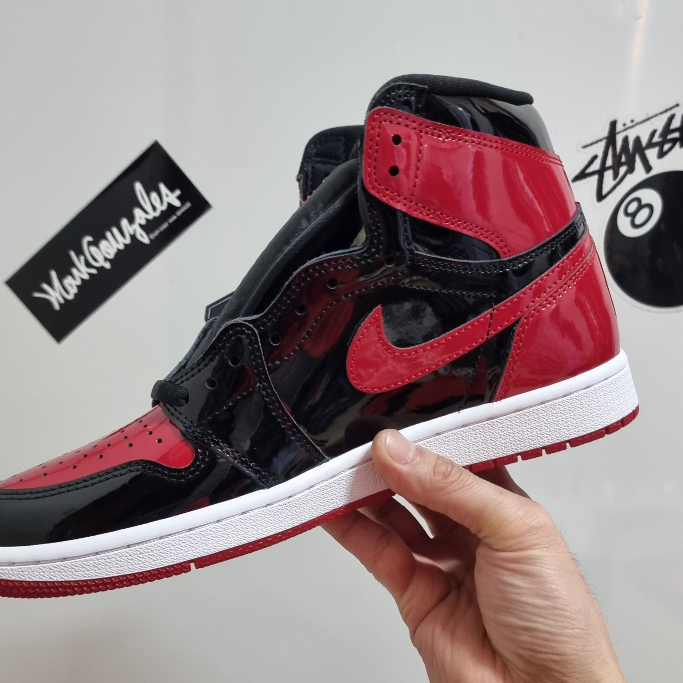 Jordan 1 Retro High OG Patent Bred 착용 스타일 - 2