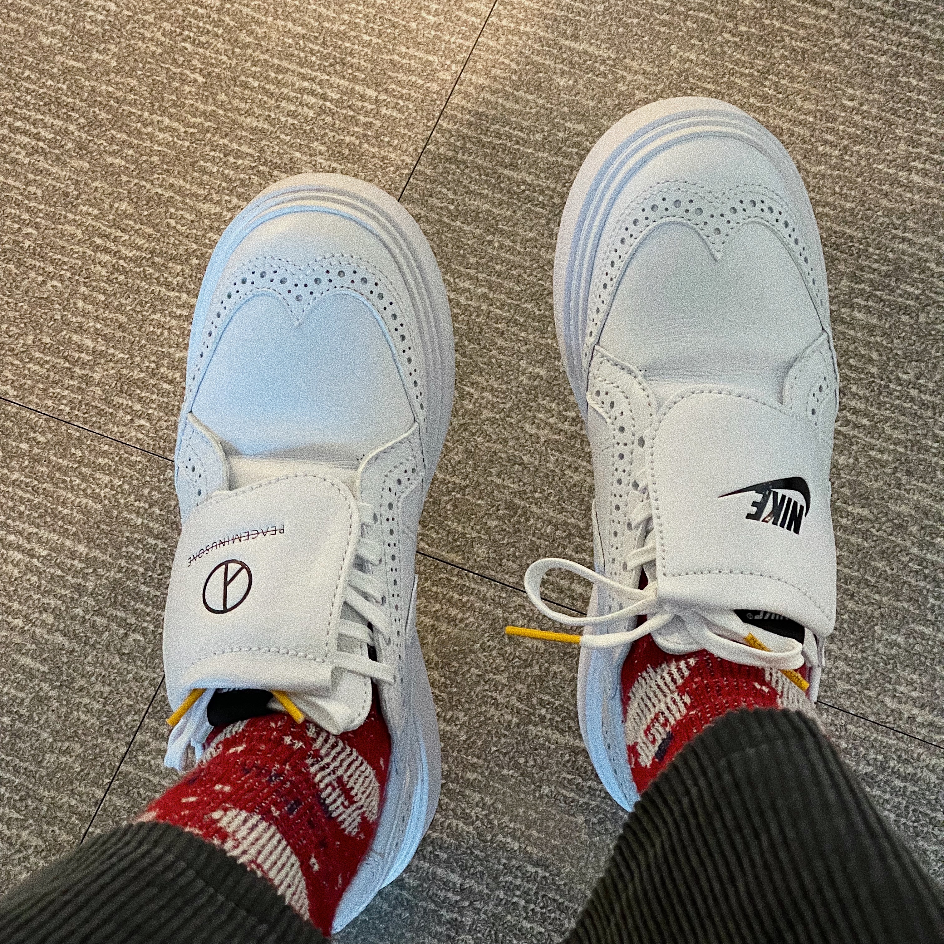 Nike x Peaceminusone Kwondo1 White 착용 스타일