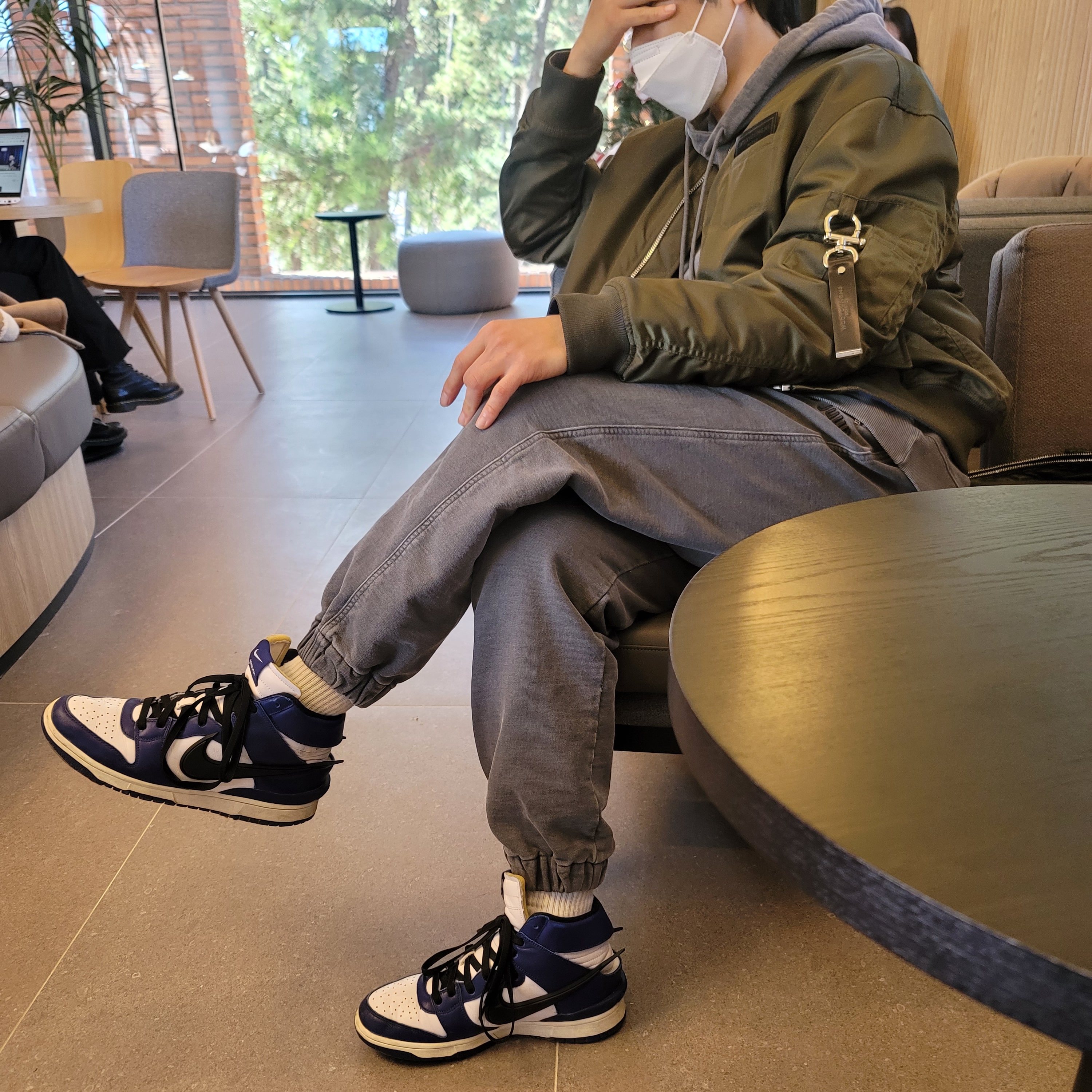 Nike x Ambush Dunk High Deep Royal Blue 착용 스타일