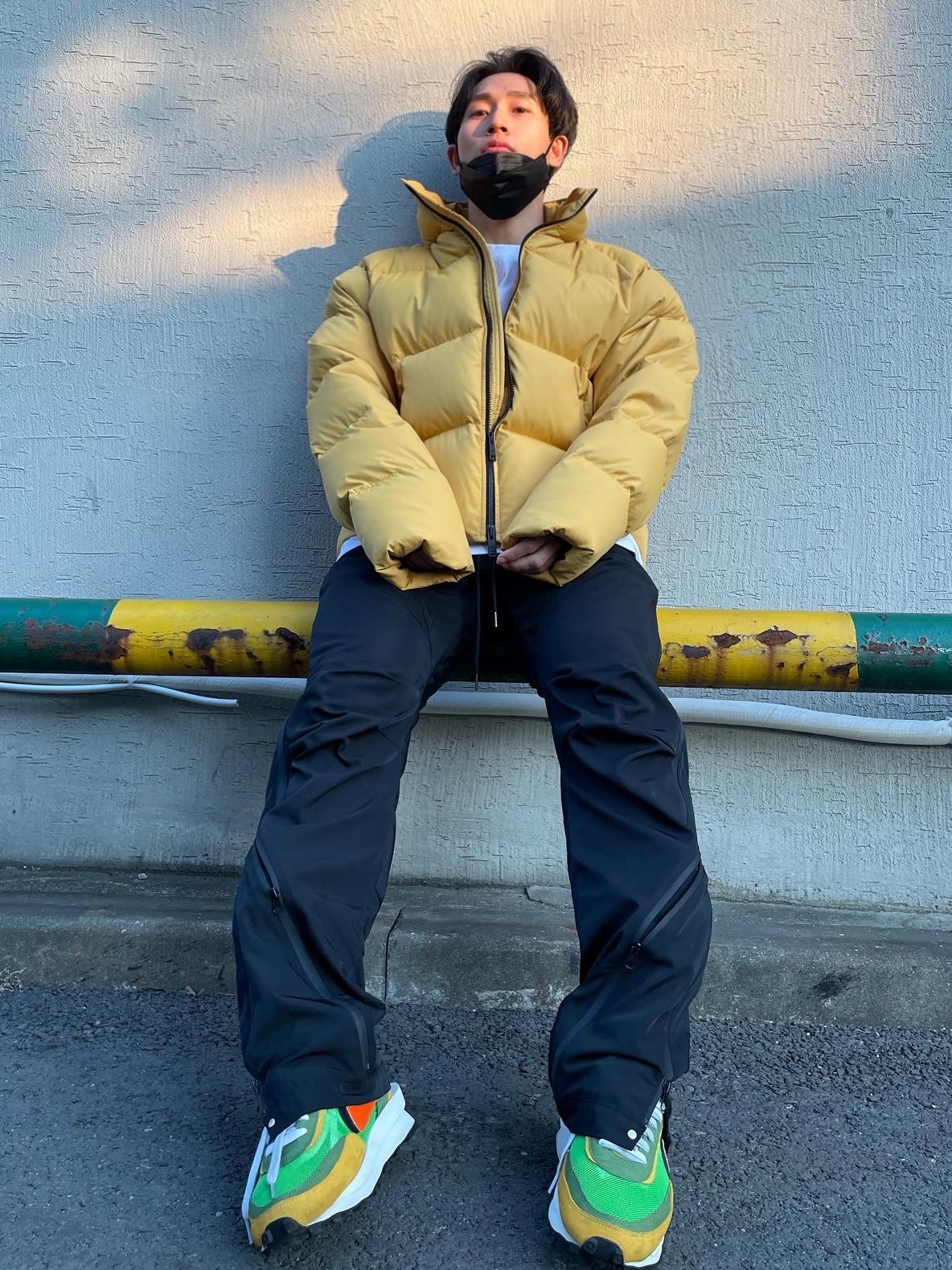 Nike x Sacai LDWaffle Green Multi 착용 스타일