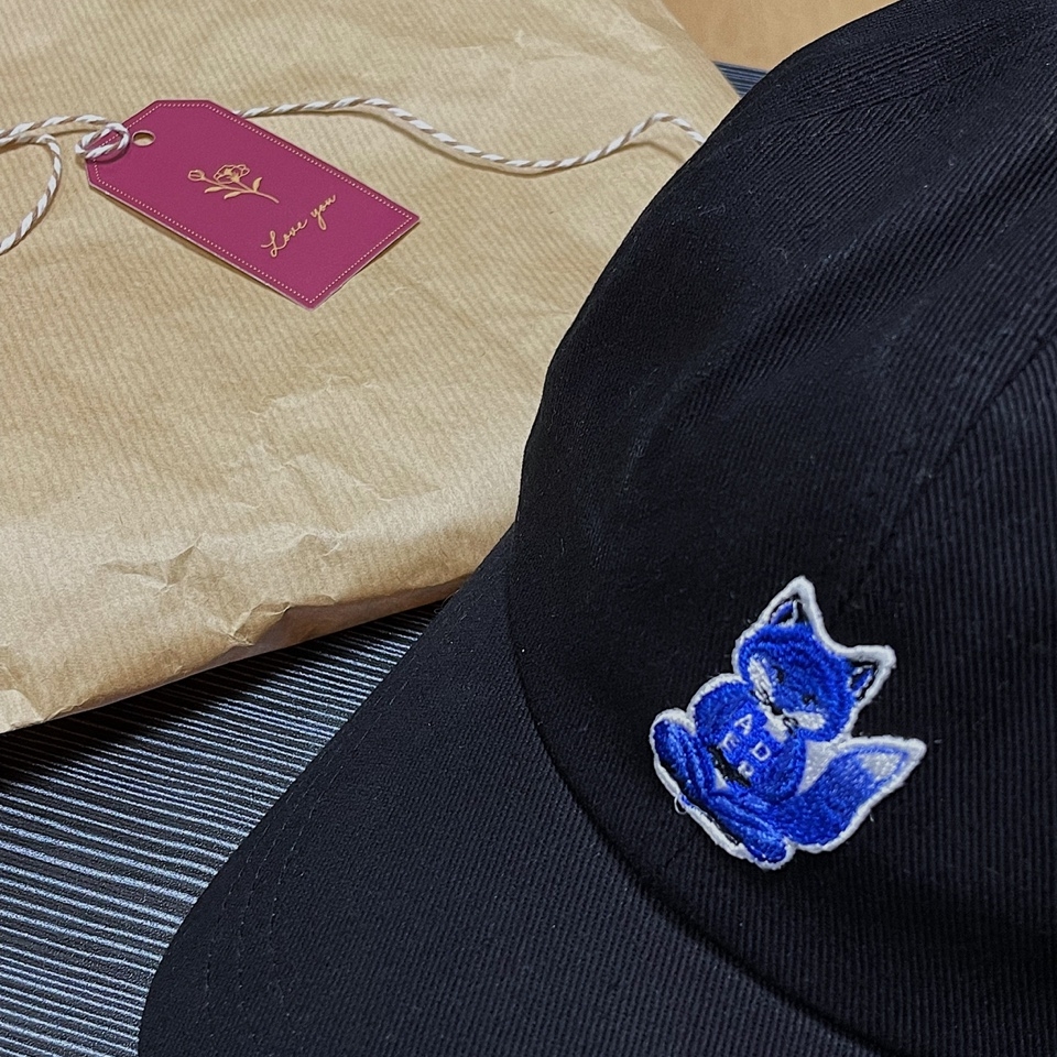 Maison Kitsune x Ader Error Meditation Fox Cap Black 착용 스타일
