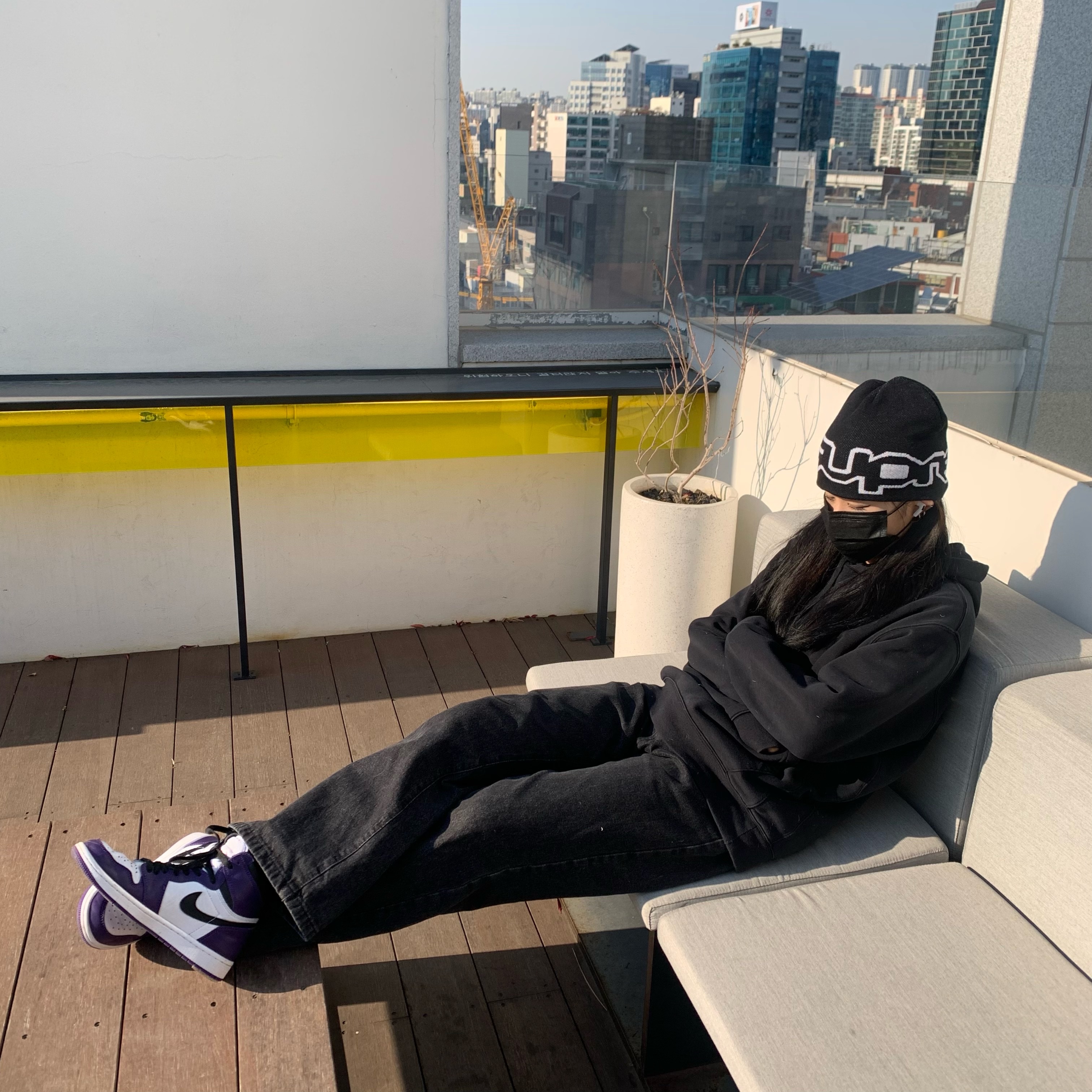 Jordan 1 Retro High OG Court Purple 2020, (GS) Jordan 1 Retro High OG Court Purple 2020 착용 스타일 - 1