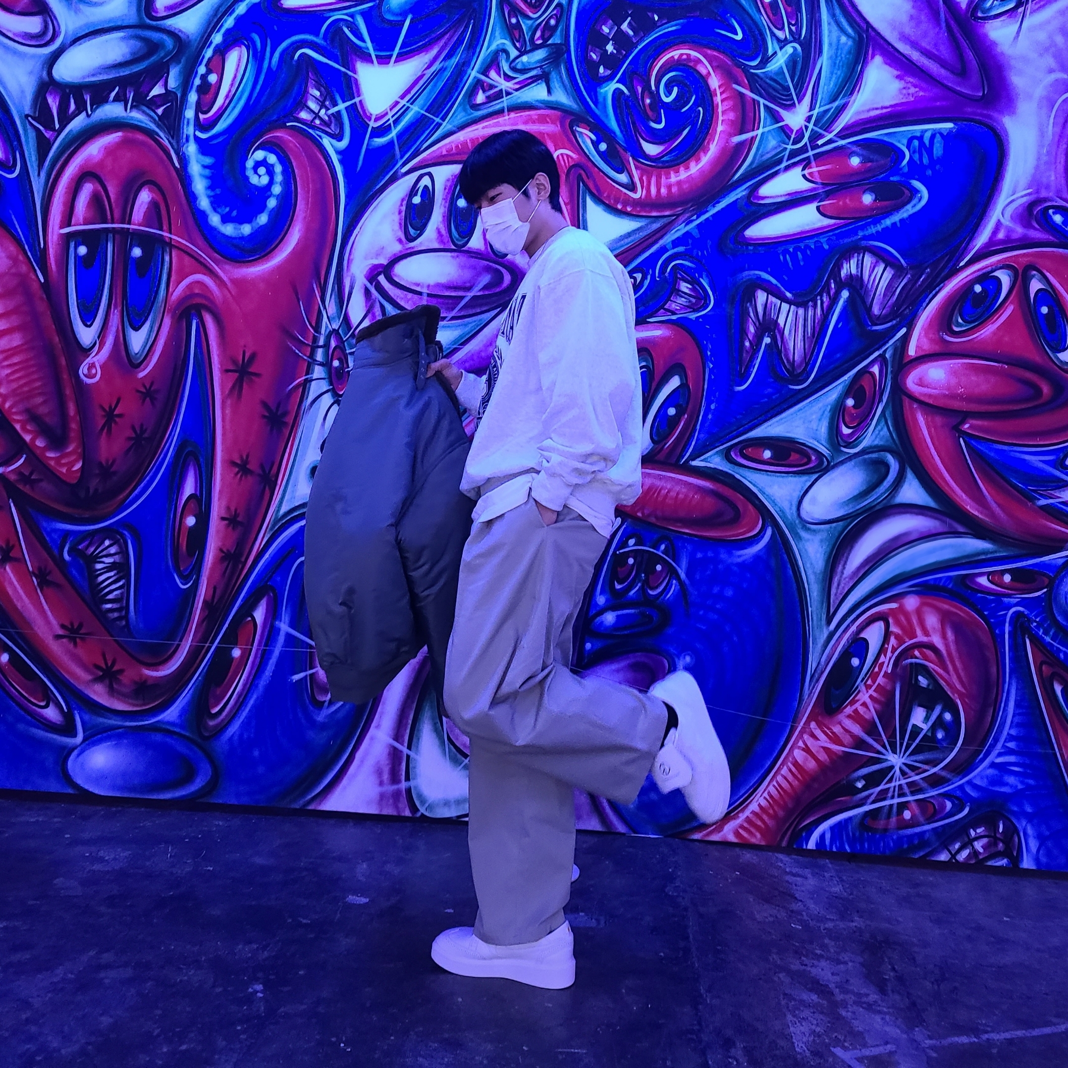 Nike x Peaceminusone Kwondo1 White 착용 스타일