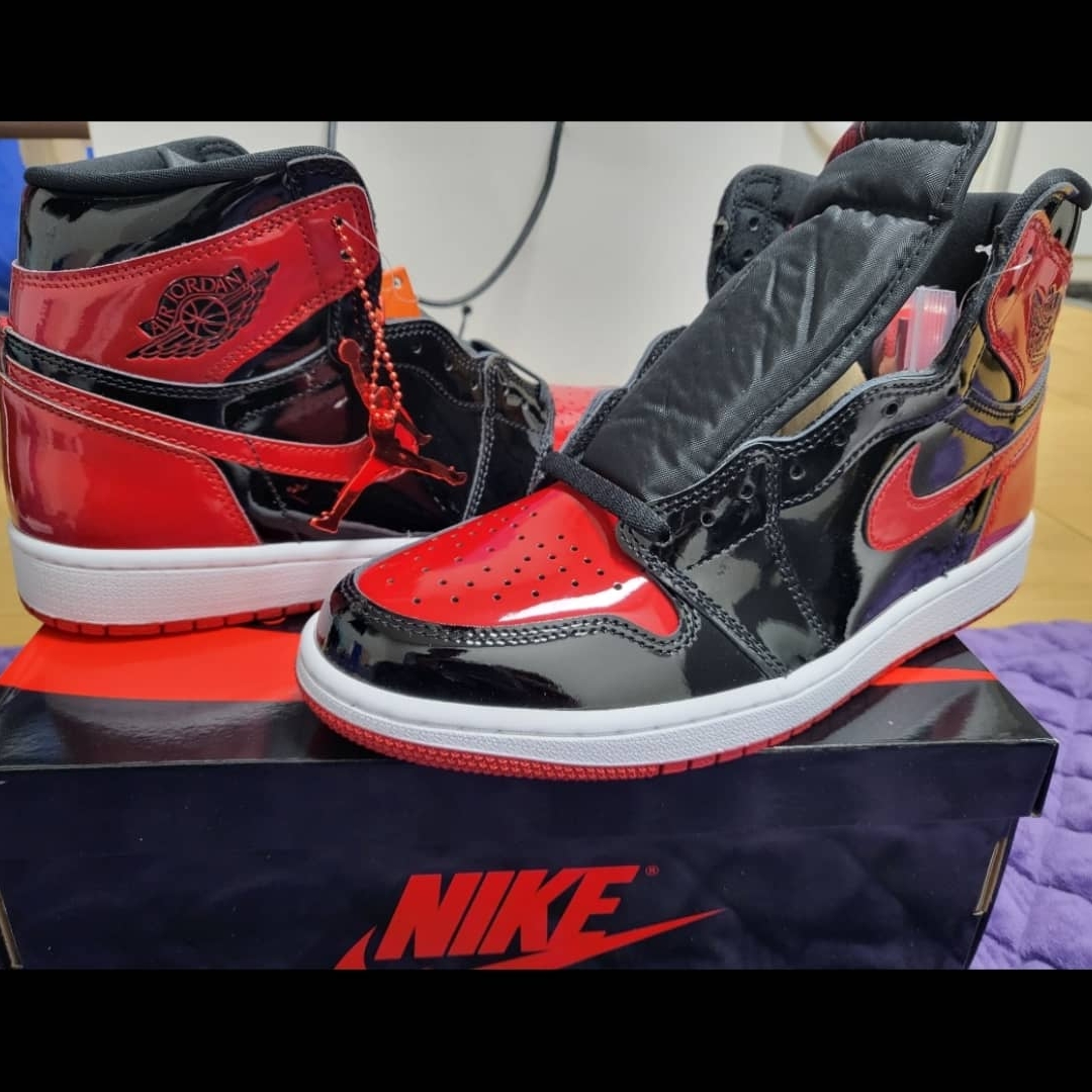Jordan 1 Retro High OG Patent Bred 착용 스타일 - 1