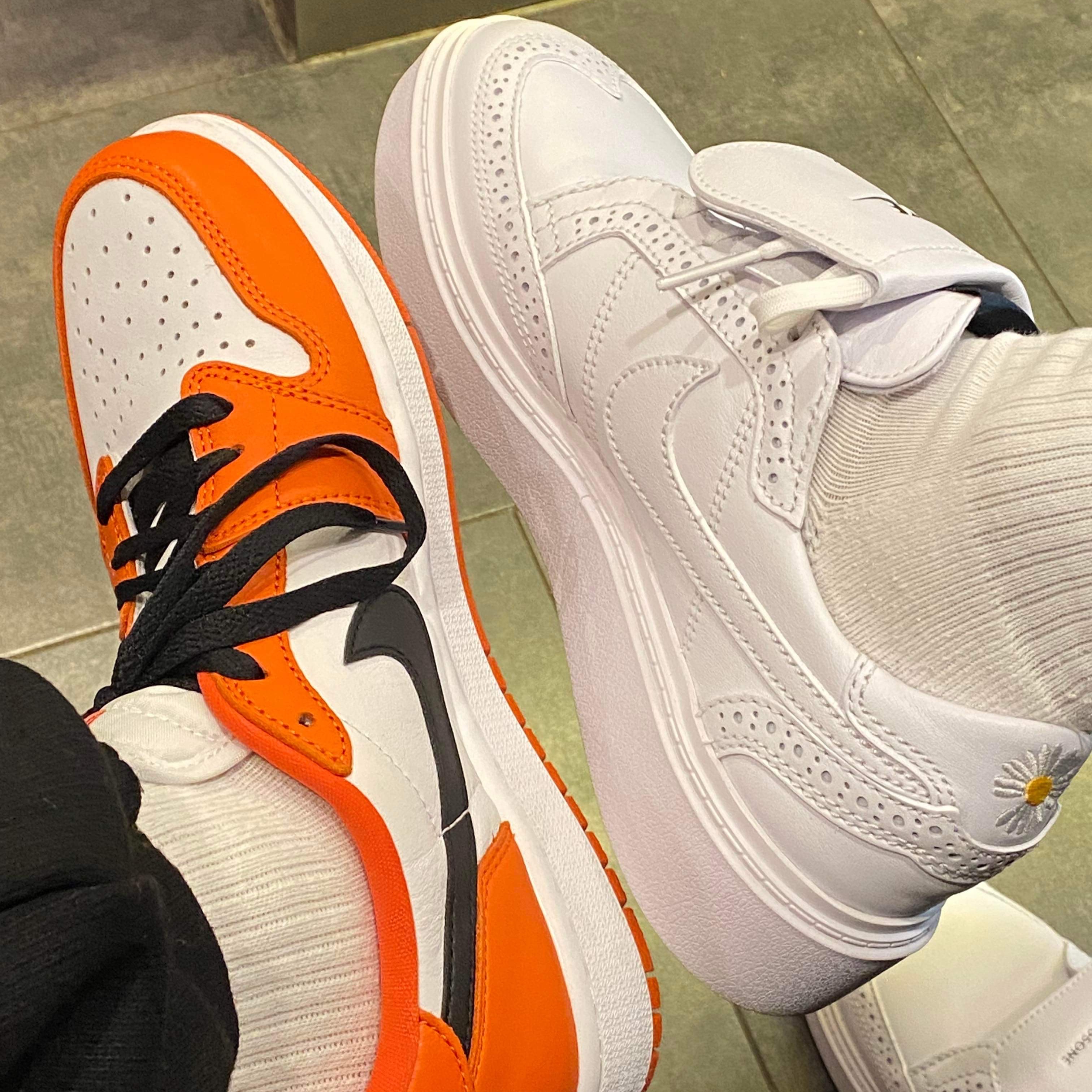 Nike x Peaceminusone Kwondo1 White, Jordan 1 Low OG Starfish 착용 스타일