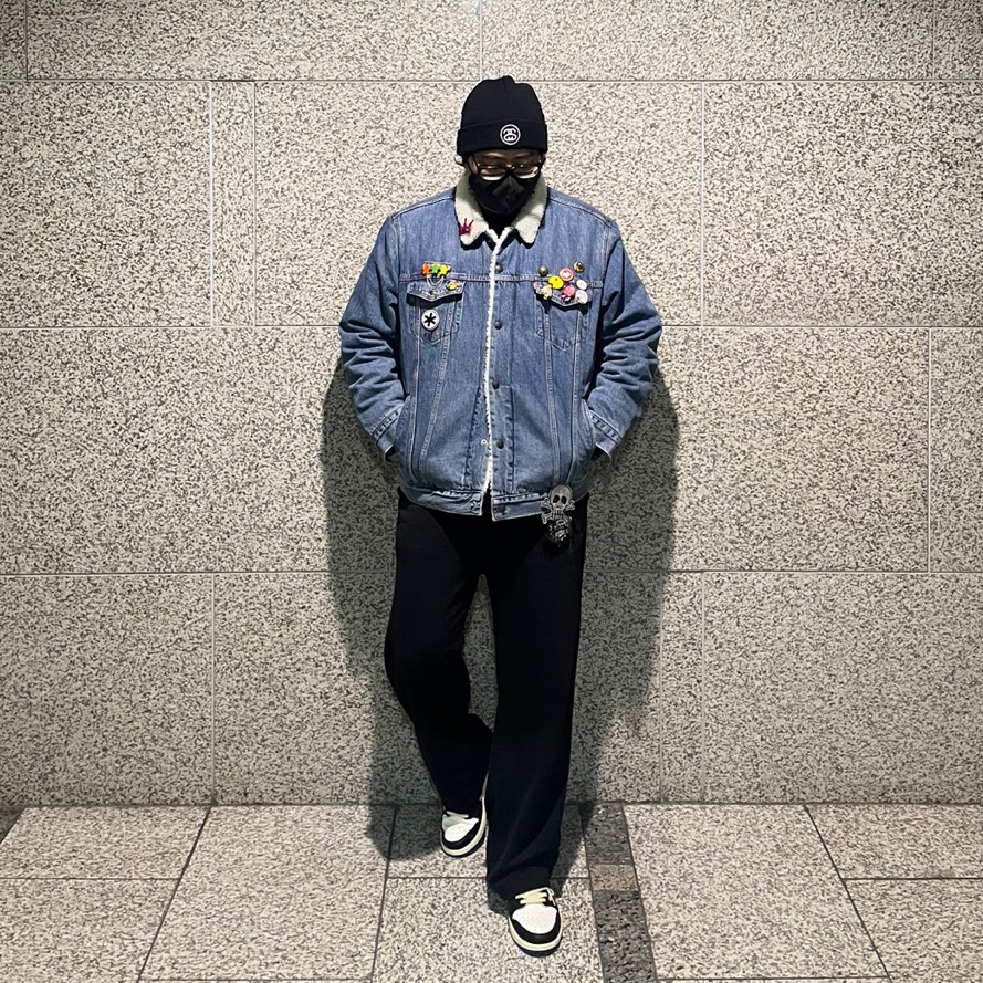Jordan 1 x Travis Scott x Fragment Retro Low OG SP Military Blue 착용 스타일 - 1
