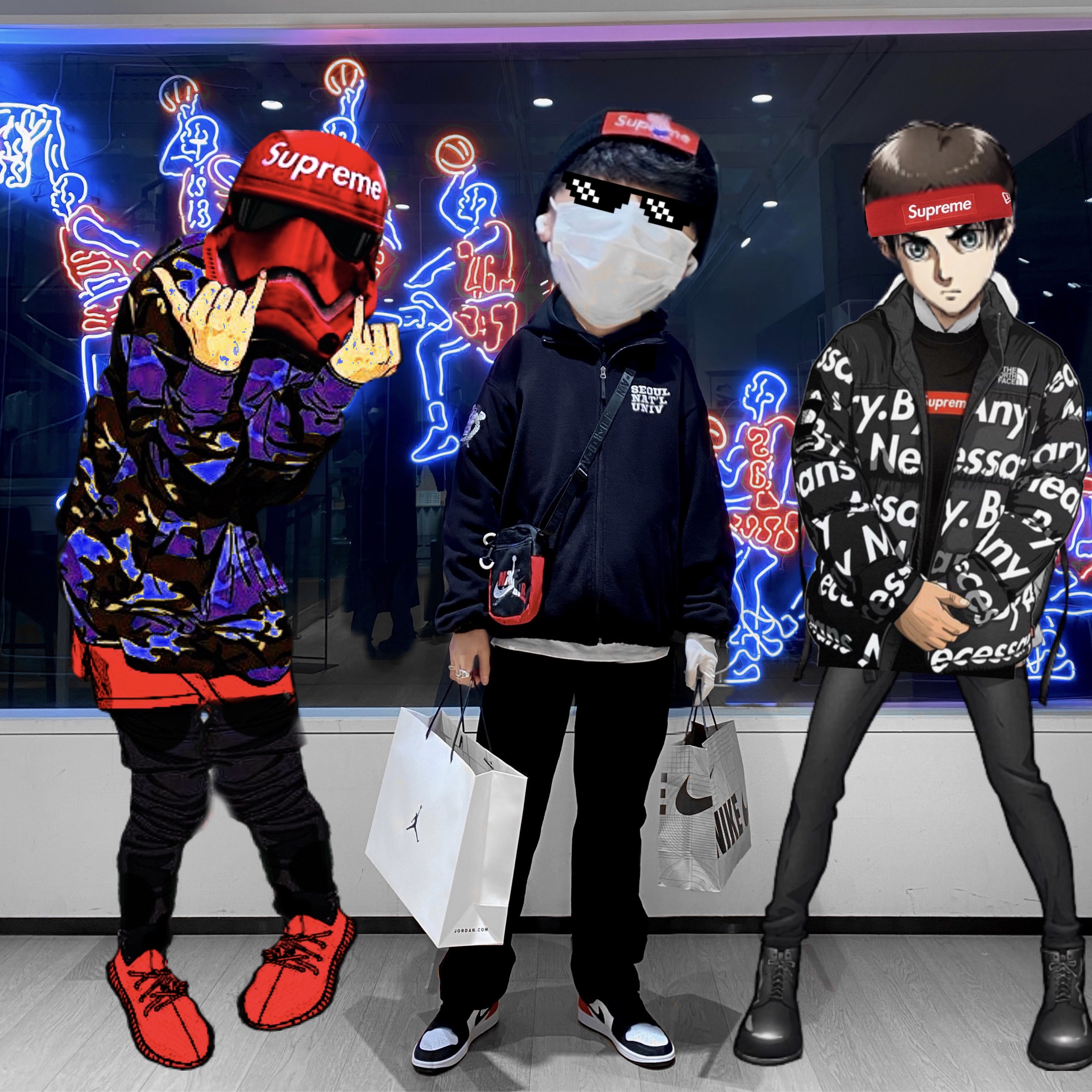 Jordan 1 Mid SE Track Red 착용 스타일