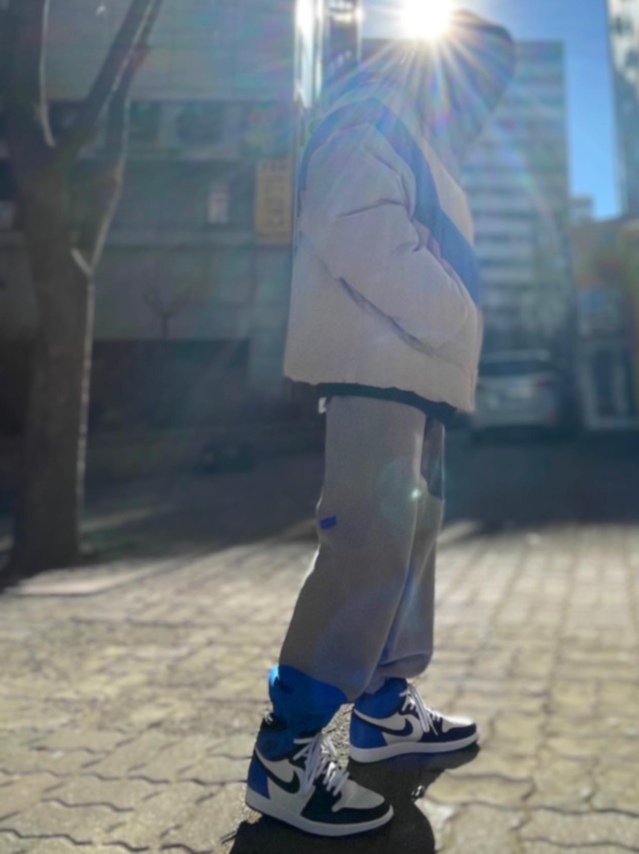 Zara x Ader Error Patch Jogger Pants Dark Anthracite Grey, Jordan 1 x Fragment Retro High OG 착용 스타일