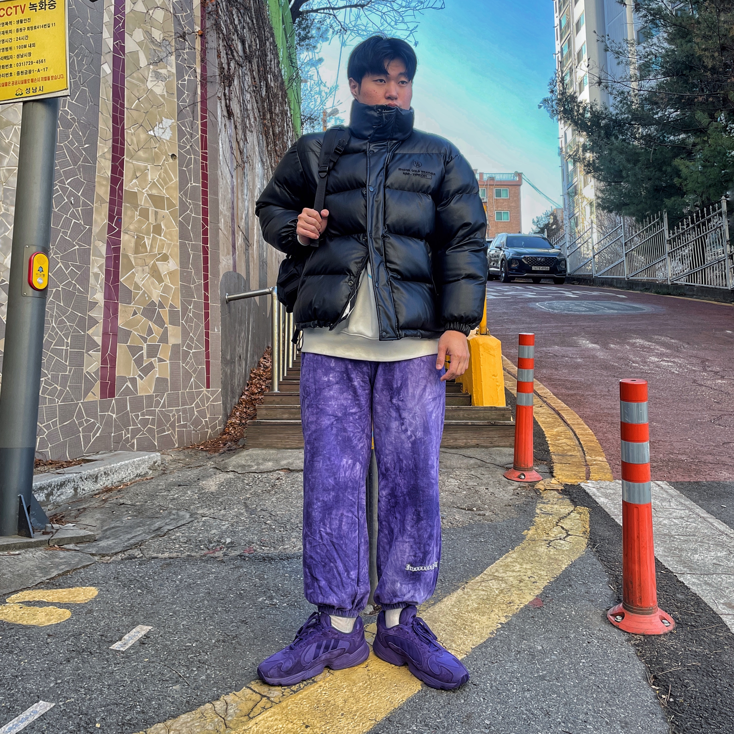 Adidas Yung-1 Triple Purple 착용 스타일